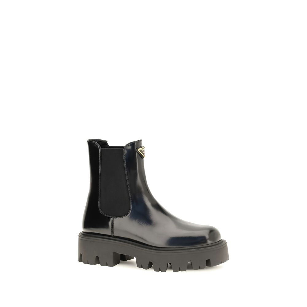Prada Black Calf Leather Chelsea Boots - Timeless Luxury Footwear