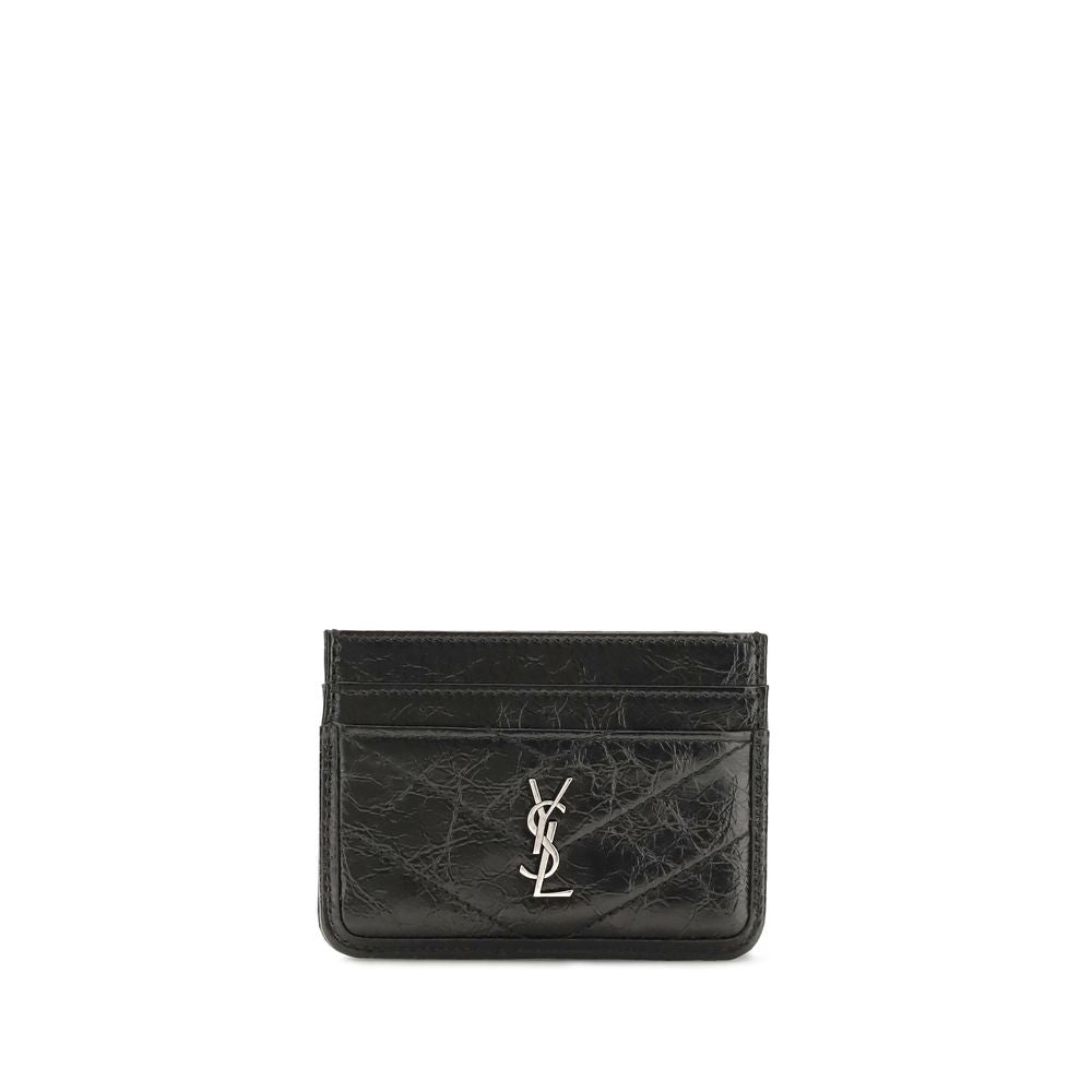 Saint Laurent Black Calf Leather Card Holder - Timeless Elegance