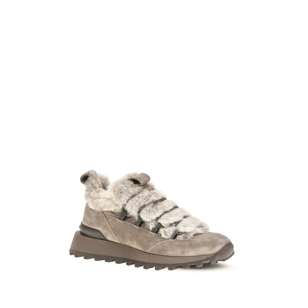 Brunello Cucinelli Gray Suede Sneakers - Luxurious Comfort for All