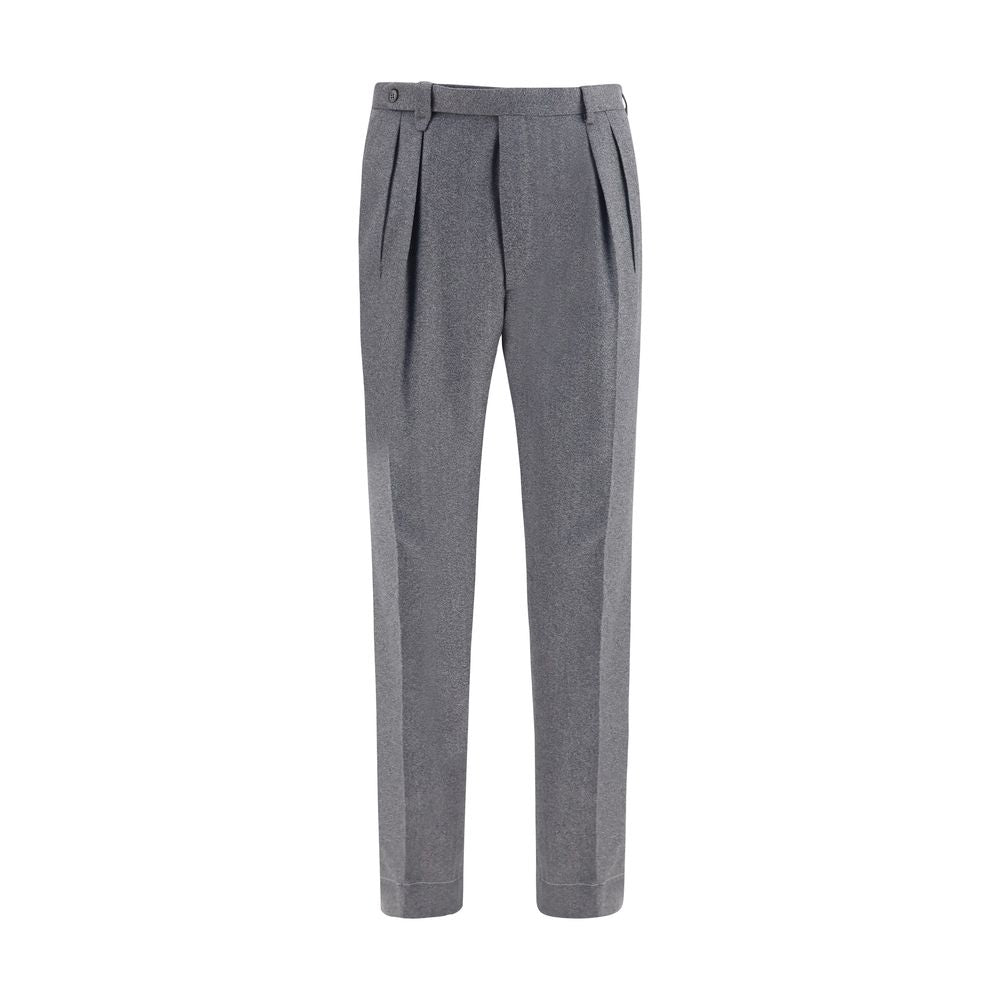 Brioni Gray Wool Oves Aries Casual Pants - Timeless Luxury Elegance