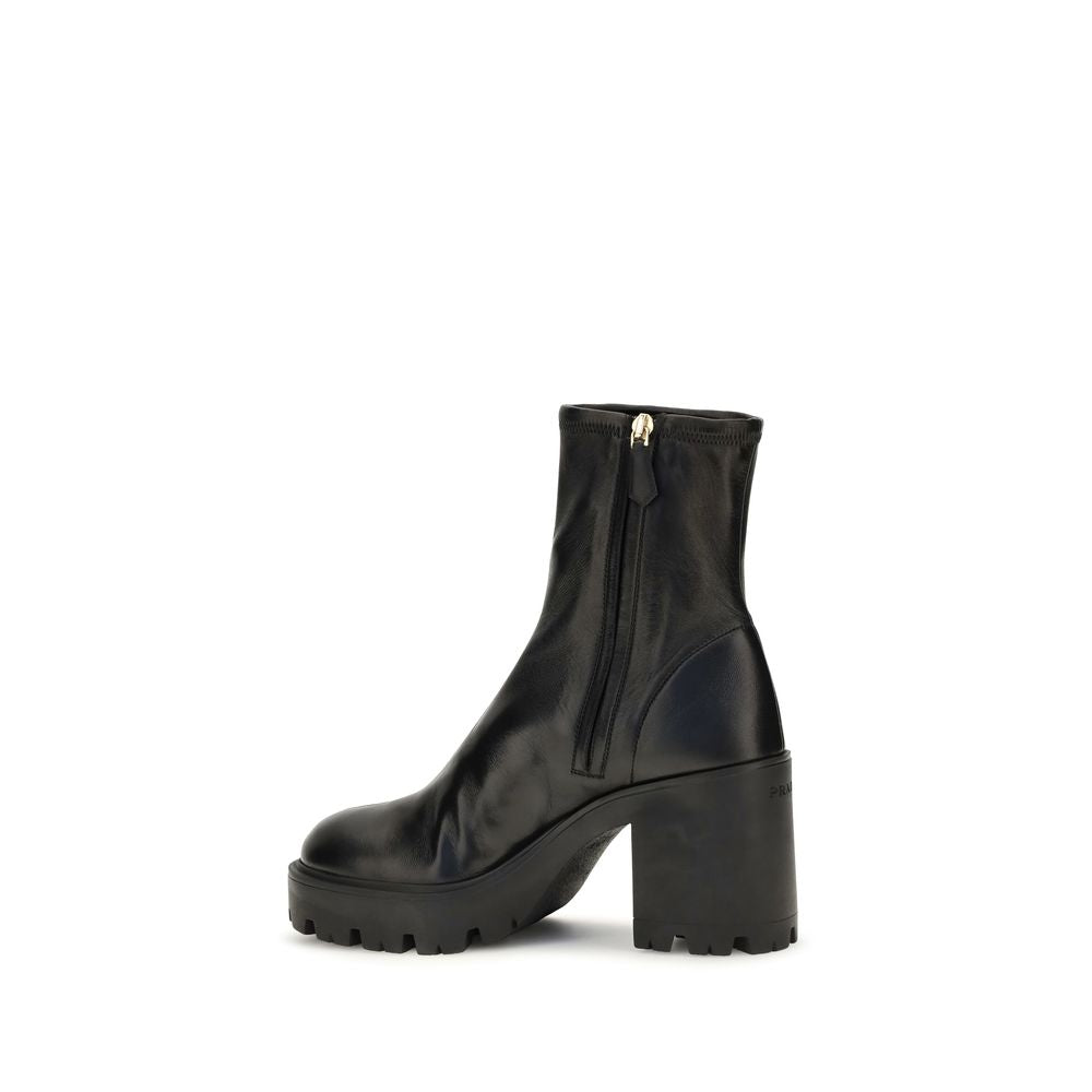 Prada Black Calf Leather Ankle Boots - Elevate Your Elegance