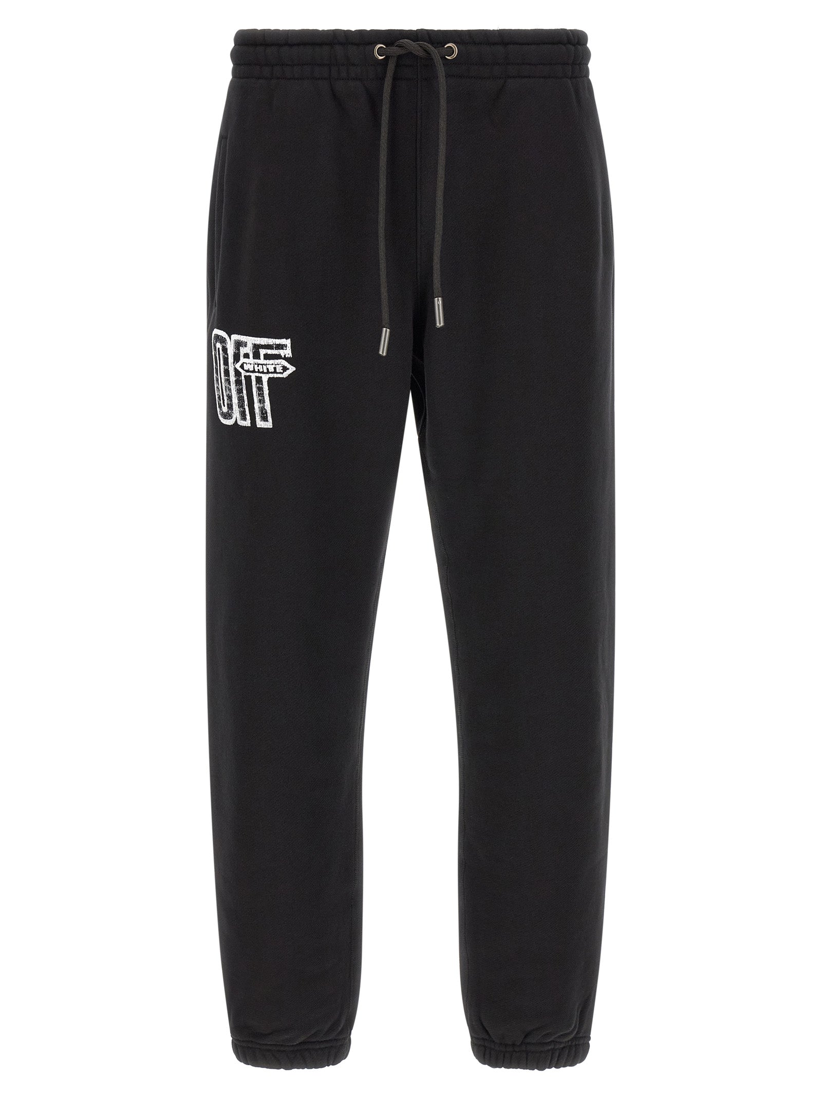 Step into unparalleled elegance with Off-White Black Cotton Joggers, crafted from 100% cotton for a relaxed fit that embodies luxury and contemporary style.