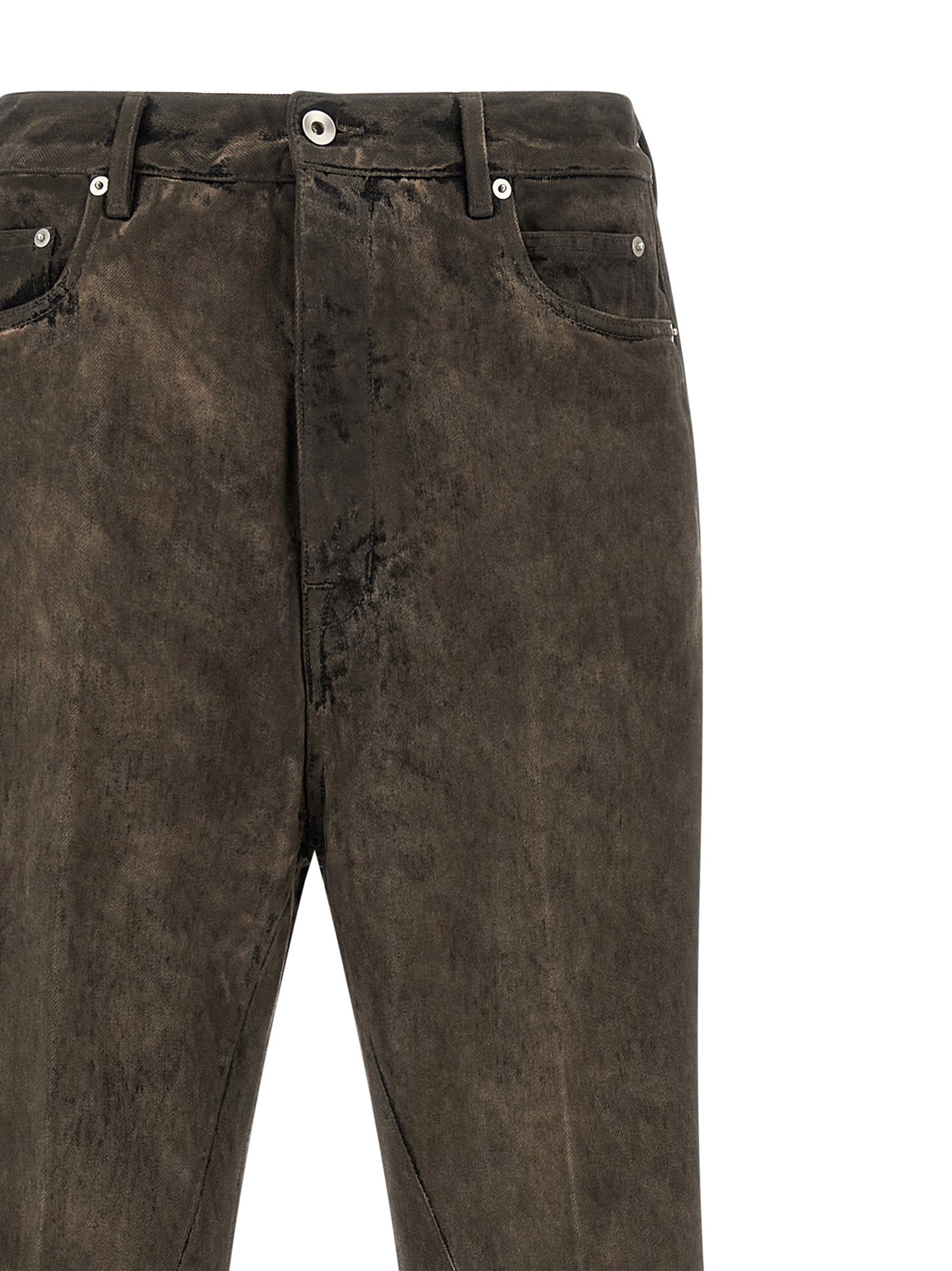 Elevate your wardrobe with Rick Owens Gray Cotton Bootcut Jeans, crafted from premium Japanese denim for a sophisticated, lived-in allure that transcends time and occasion.