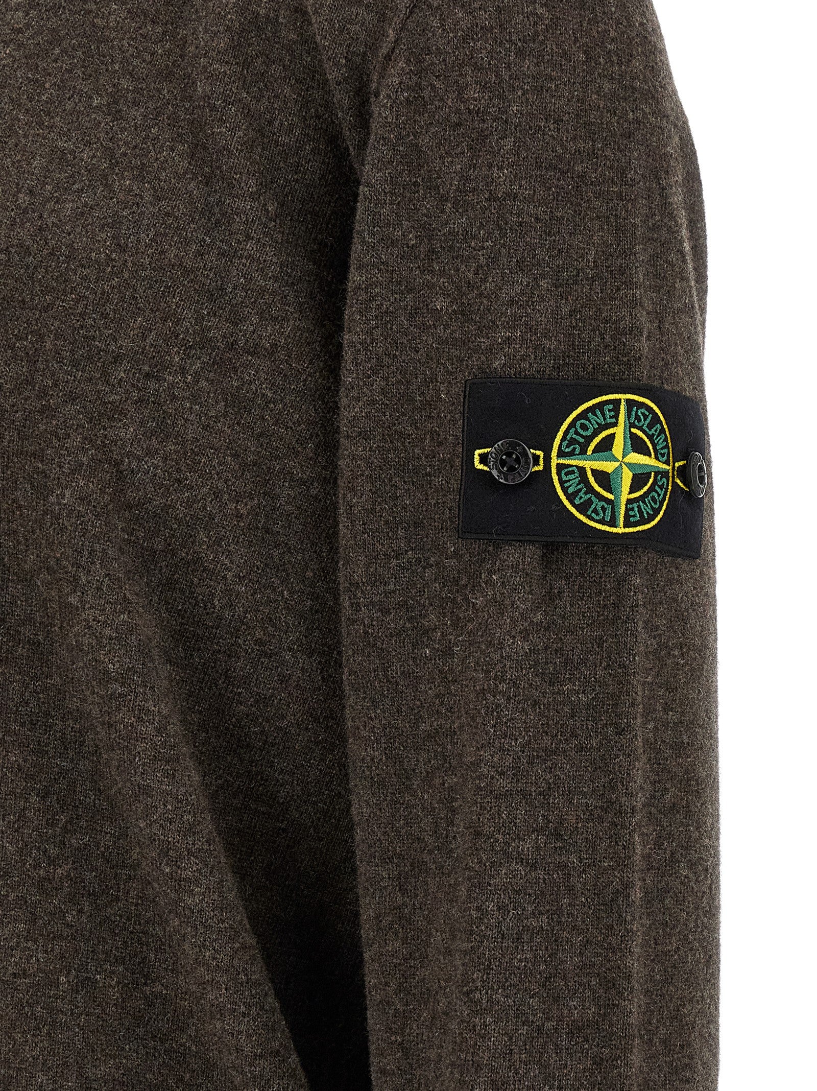Stone Island Brown Virgin Wool Polo Shirt