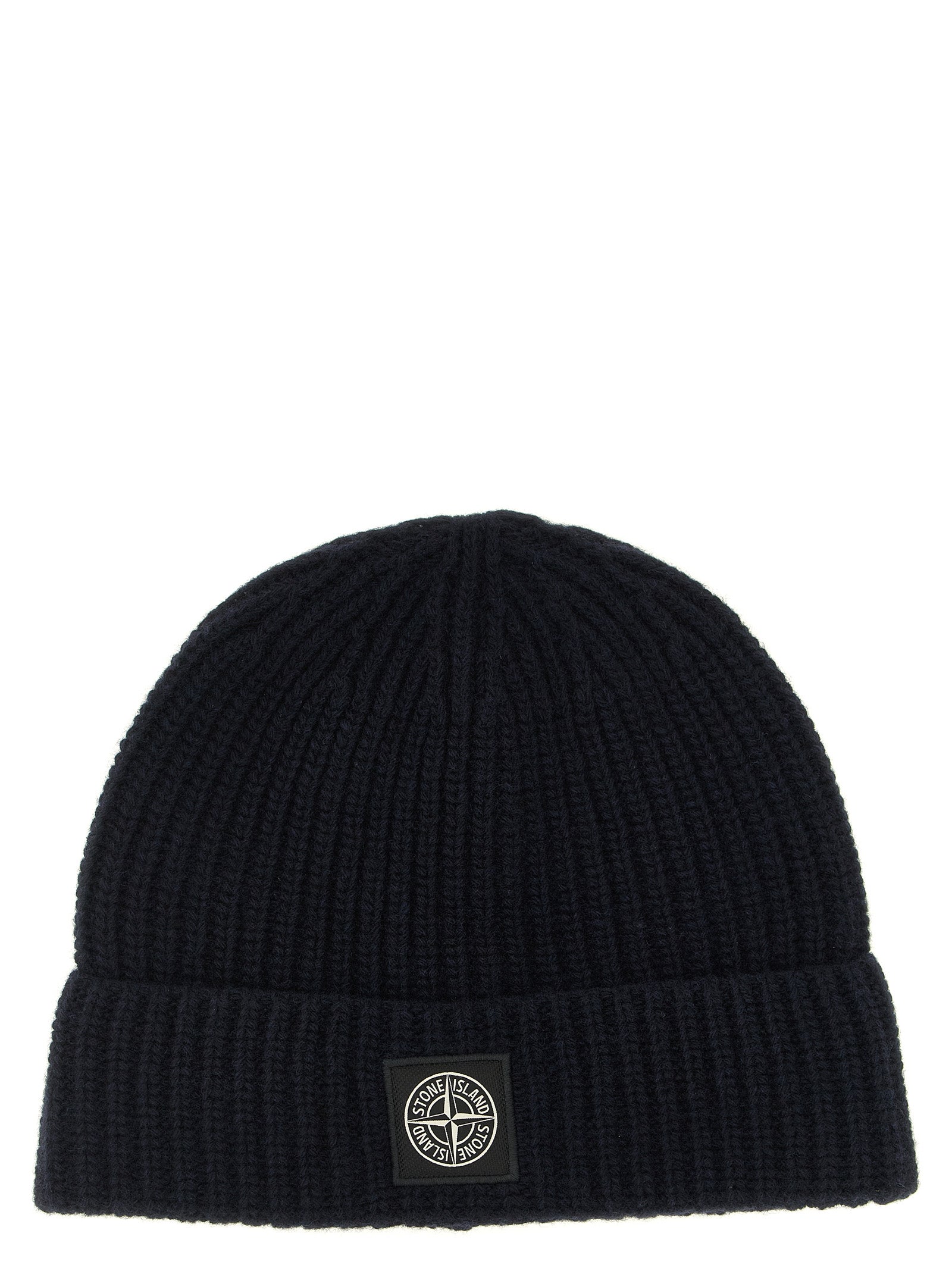 Elevate your winter style with the Stone Island Blue Virgin Wool Beanie, a masterpiece of technical knitwear that embodies sophistication and versatility.