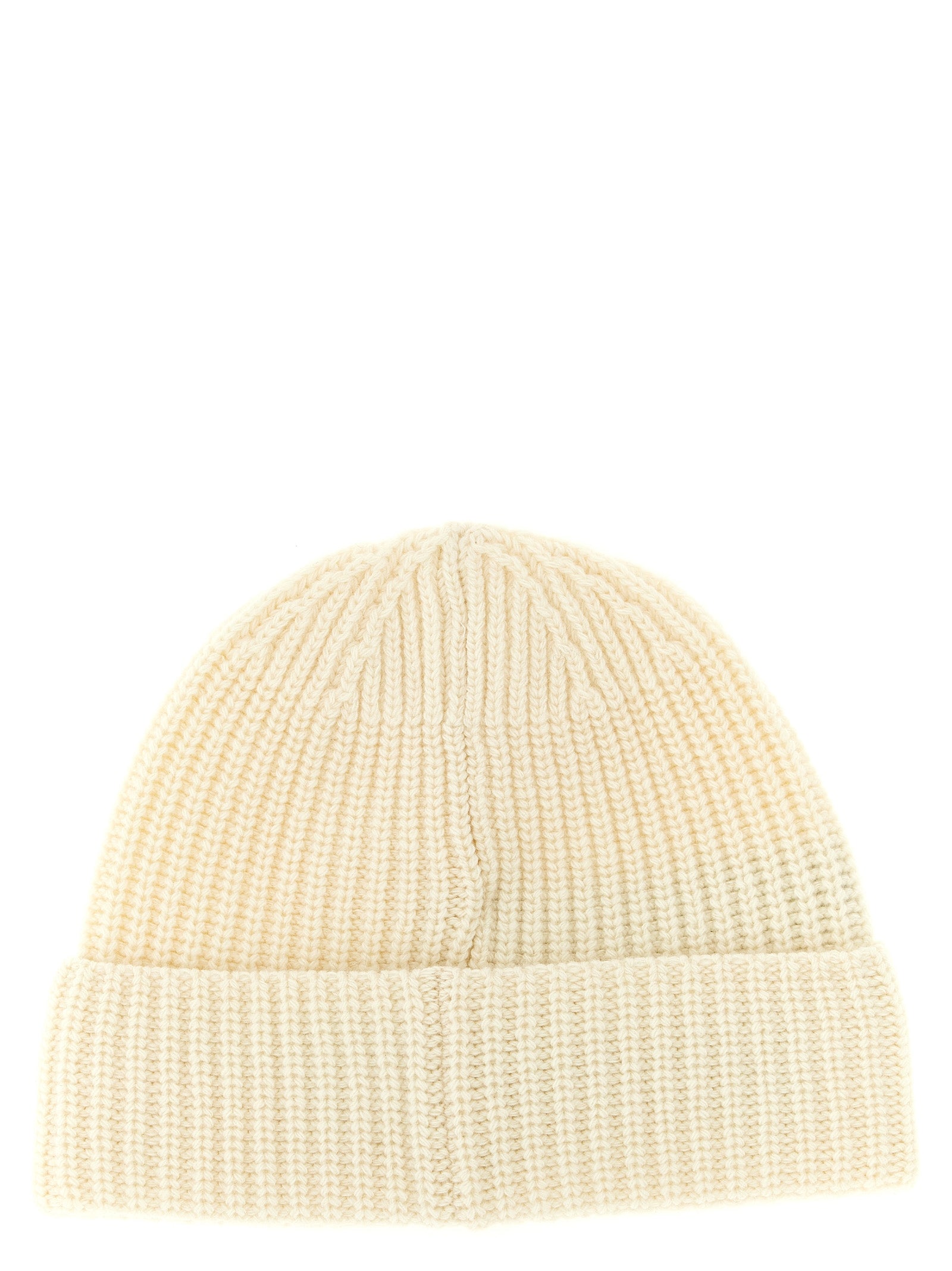 Elevate your winter wardrobe with the Stone Island White Virgin Wool Beanie, a luxurious blend of Geelong RWS wool, offering unparalleled warmth and style.