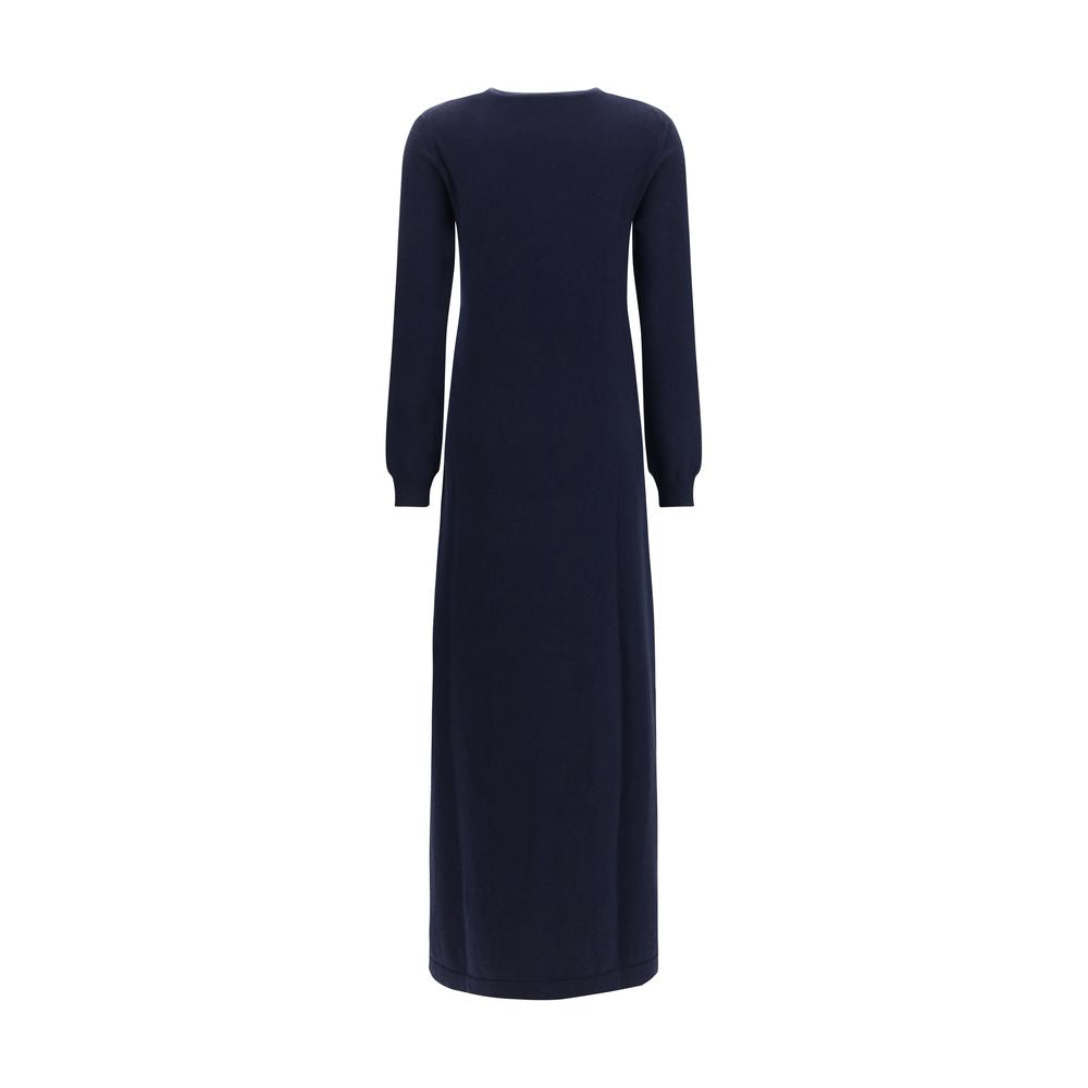 Indulge in the Malo Blue Cashmere Casual Dress, a masterpiece of soft cashmere, featuring a timeless design that exudes elegance and sophistication for every occasion.