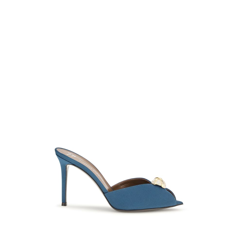 Indulge in the exquisite elegance of Giuseppe Zanotti's Blue Calf Leather Bos Taurus Stiletto Heel Sandals, where refined craftsmanship meets bold sophistication for unforgettable evenings.