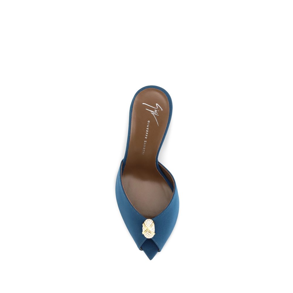 Indulge in the elegance of Giuseppe Zanotti's Blue Calf Leather Bos Taurus Stiletto Heel Sandals, where refined craftsmanship meets bold sophistication for unforgettable moments.