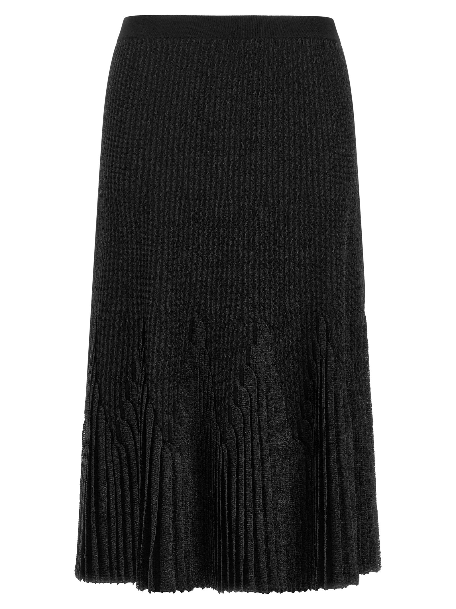 Elisabetta Franchi Black Viscose Midi Skirt - Timeless Elegance