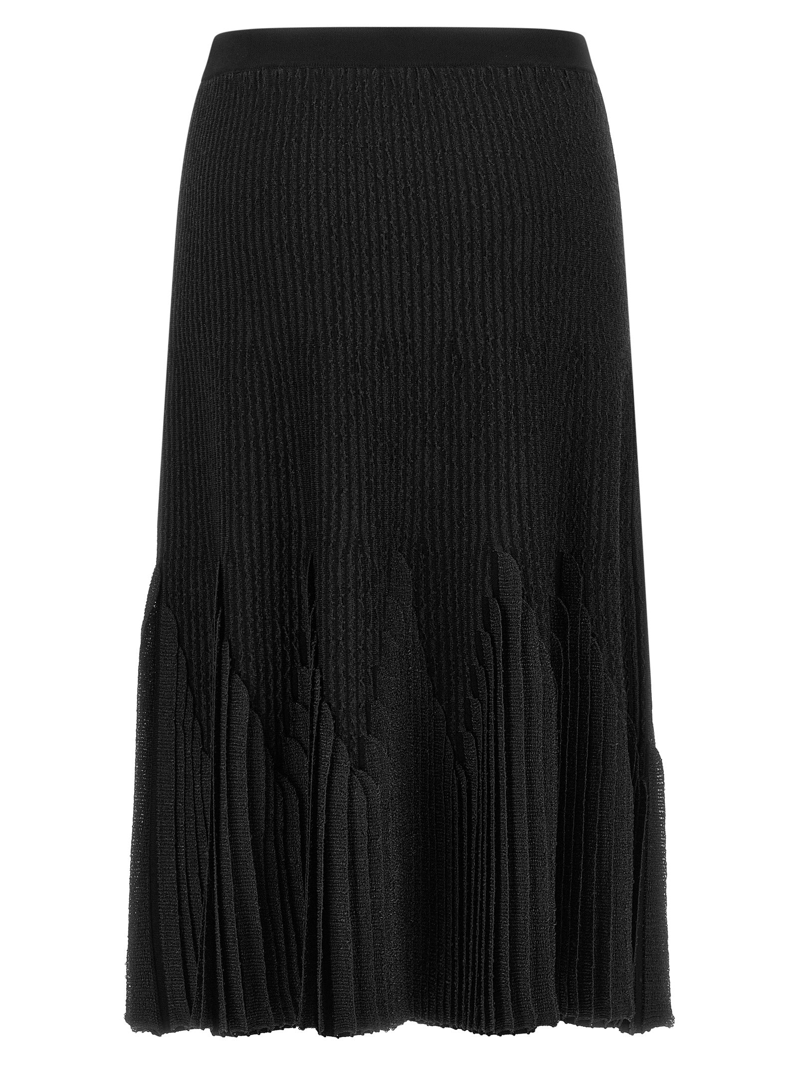 Elisabetta Franchi Black Viscose Midi Skirt - Timeless Luxury Fashion