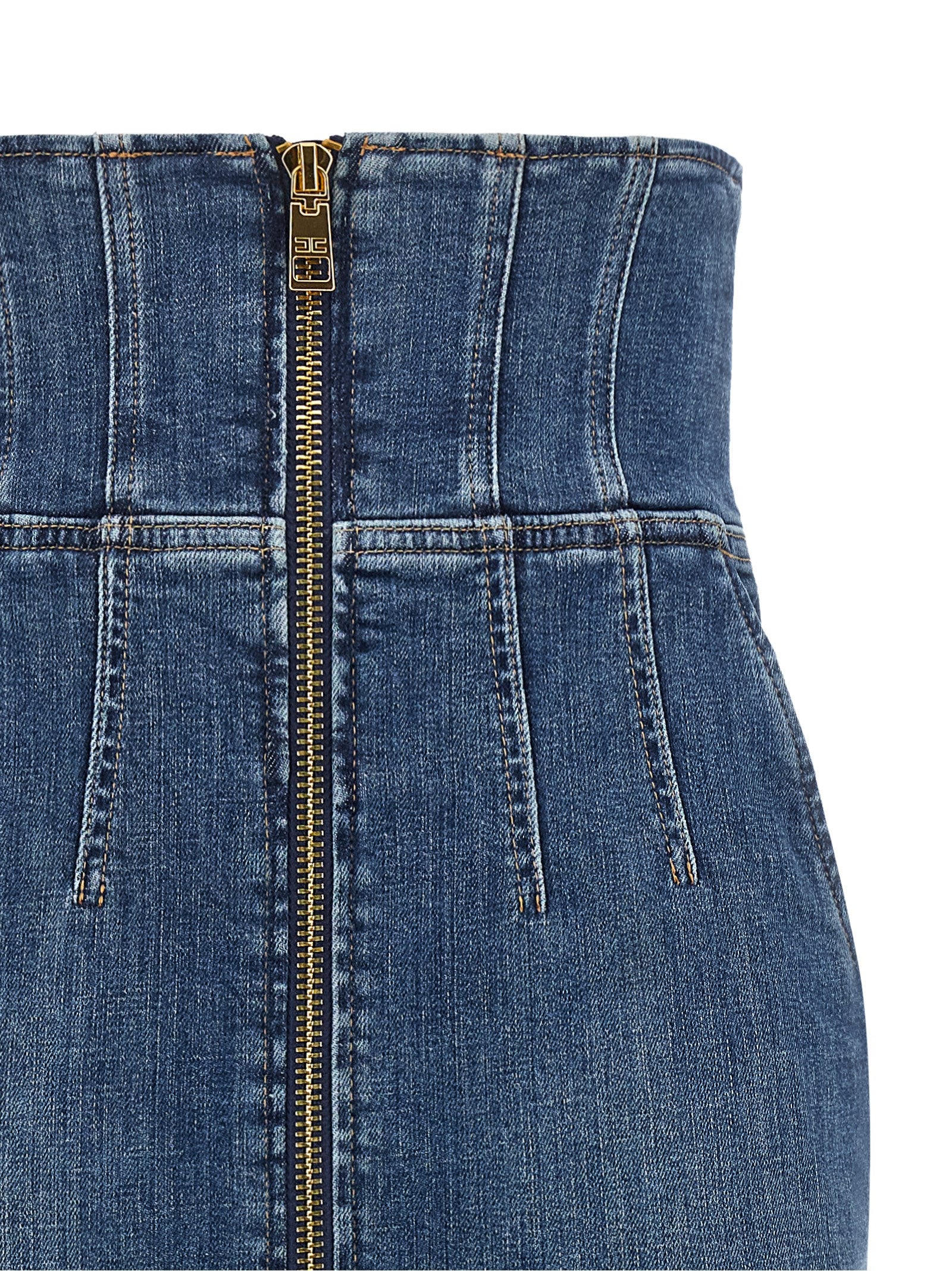 Elisabetta Franchi Blue Cotton Midi Skirt - Timeless Luxury Fashion