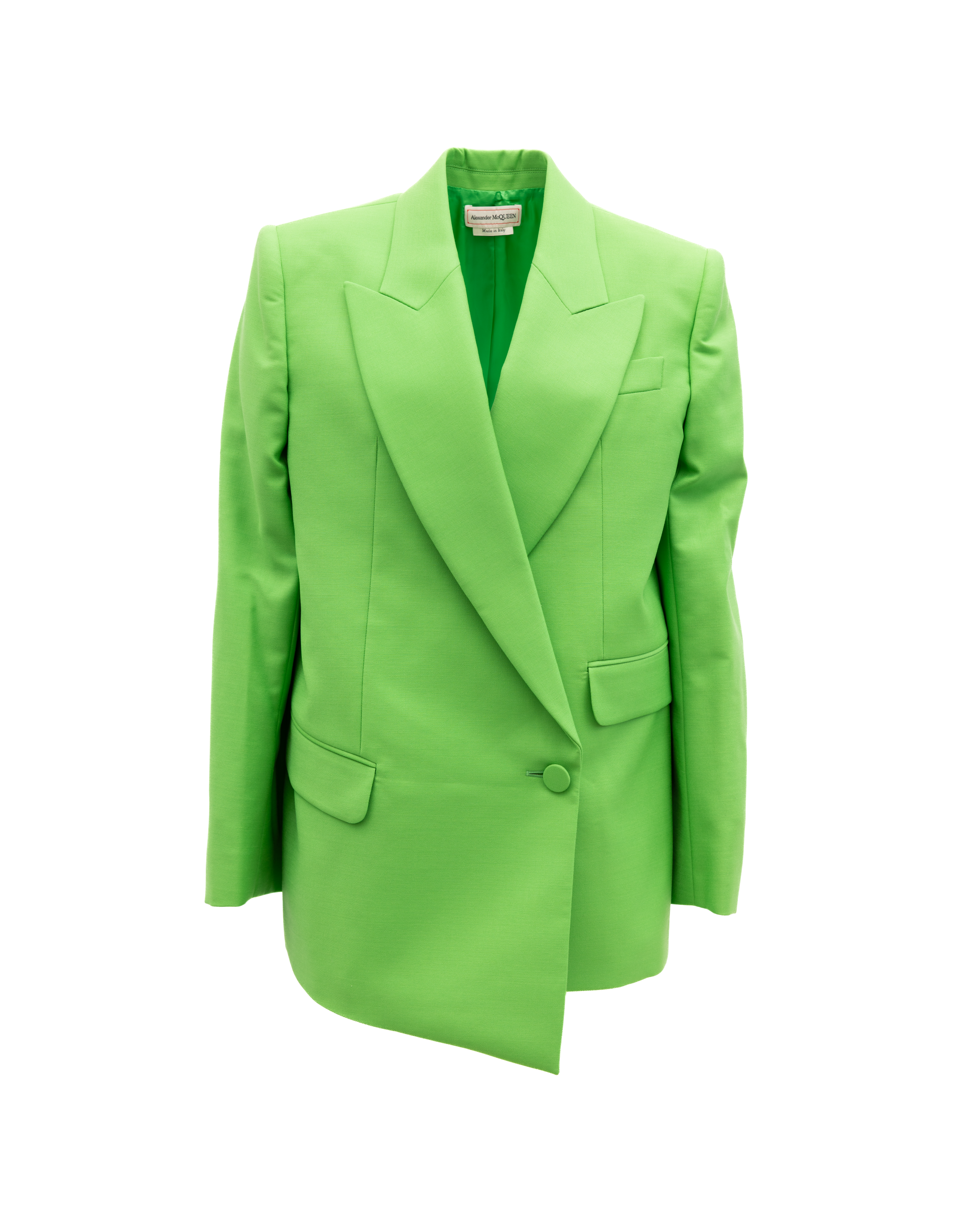 Alexander McQueen Green Women Wool Blazer