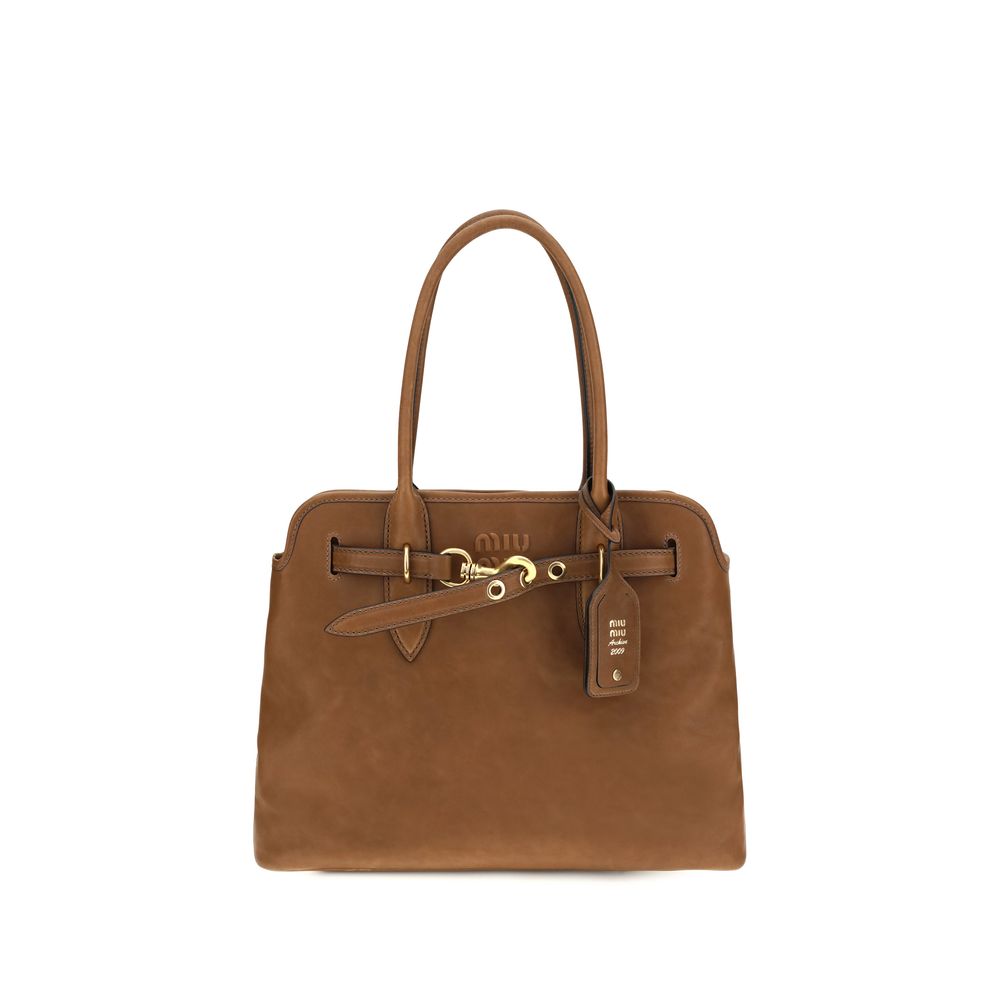 Miu Miu Brown Calf Leather Shoulder Bag - Timeless Luxury