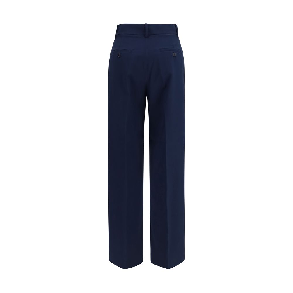 Max Mara Blue Wool Palazzo Trousers - Timeless Luxury Elegance