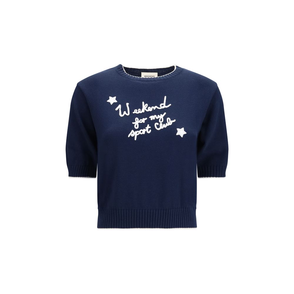 Max Mara Cotton Knit Sweatshirt - Embroidered Luxury Elegance