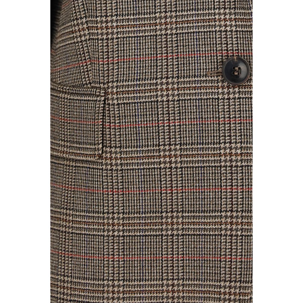 Max Mara Brown Wool Checked Blazer - Timeless Luxury Tailoring