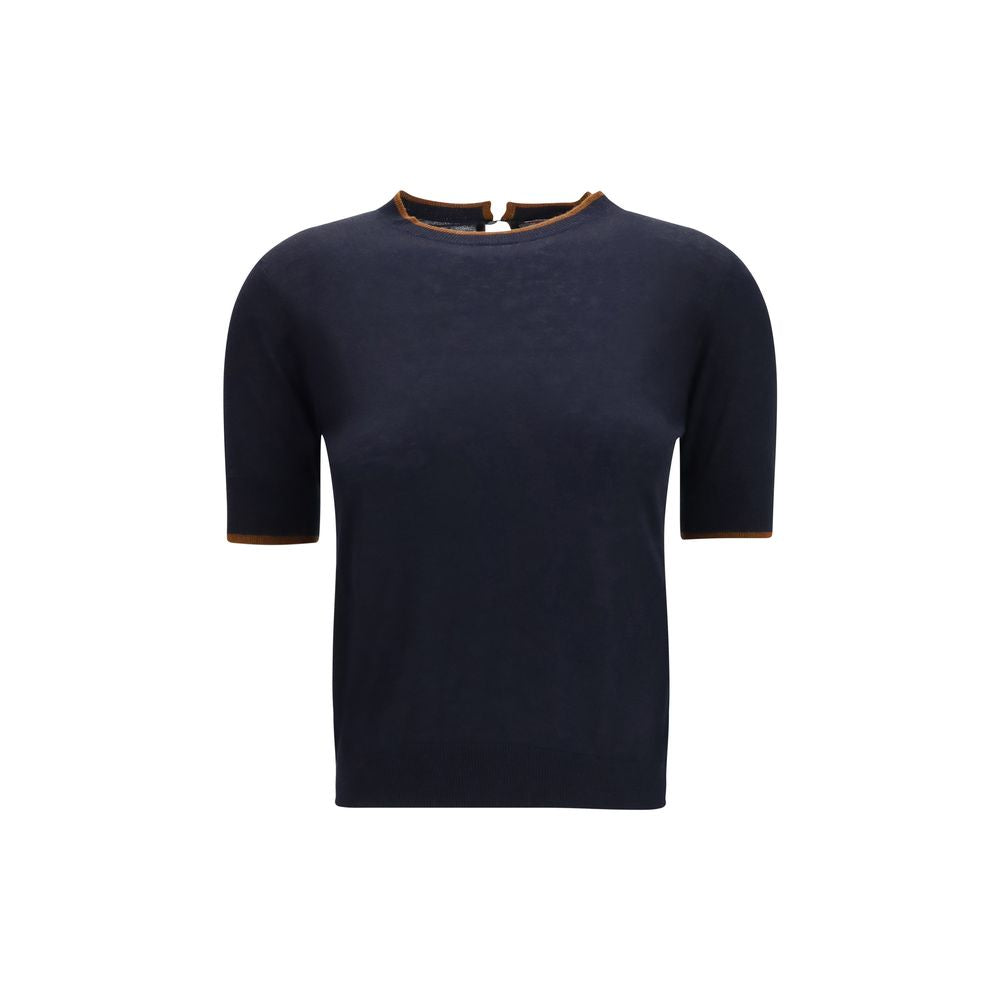 Max Mara Blue Silk and Wool T-Shirt - Timeless Luxury Elegance