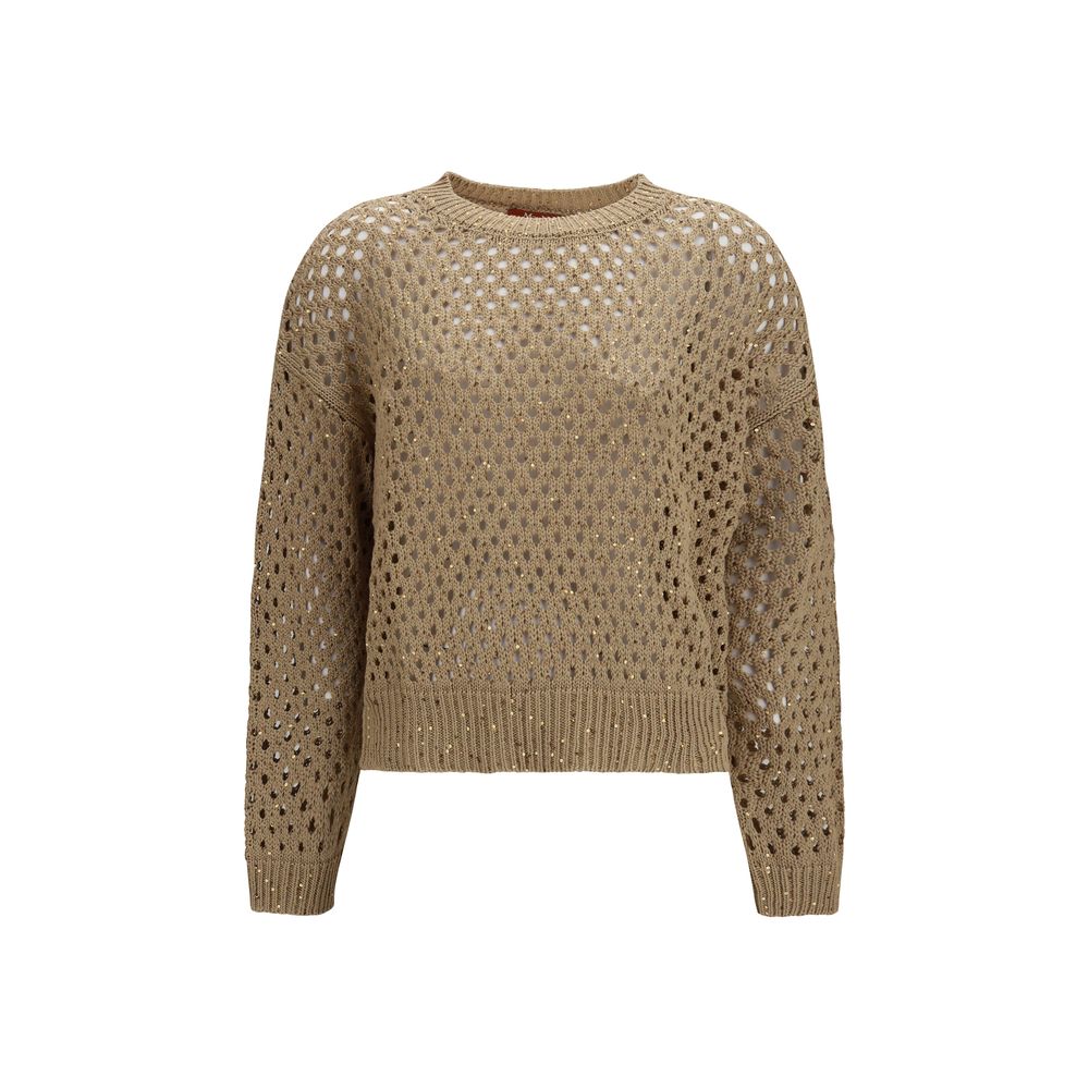 Max Mara Open Knit Cotton Sweatshirt - Timeless Luxury Elegance