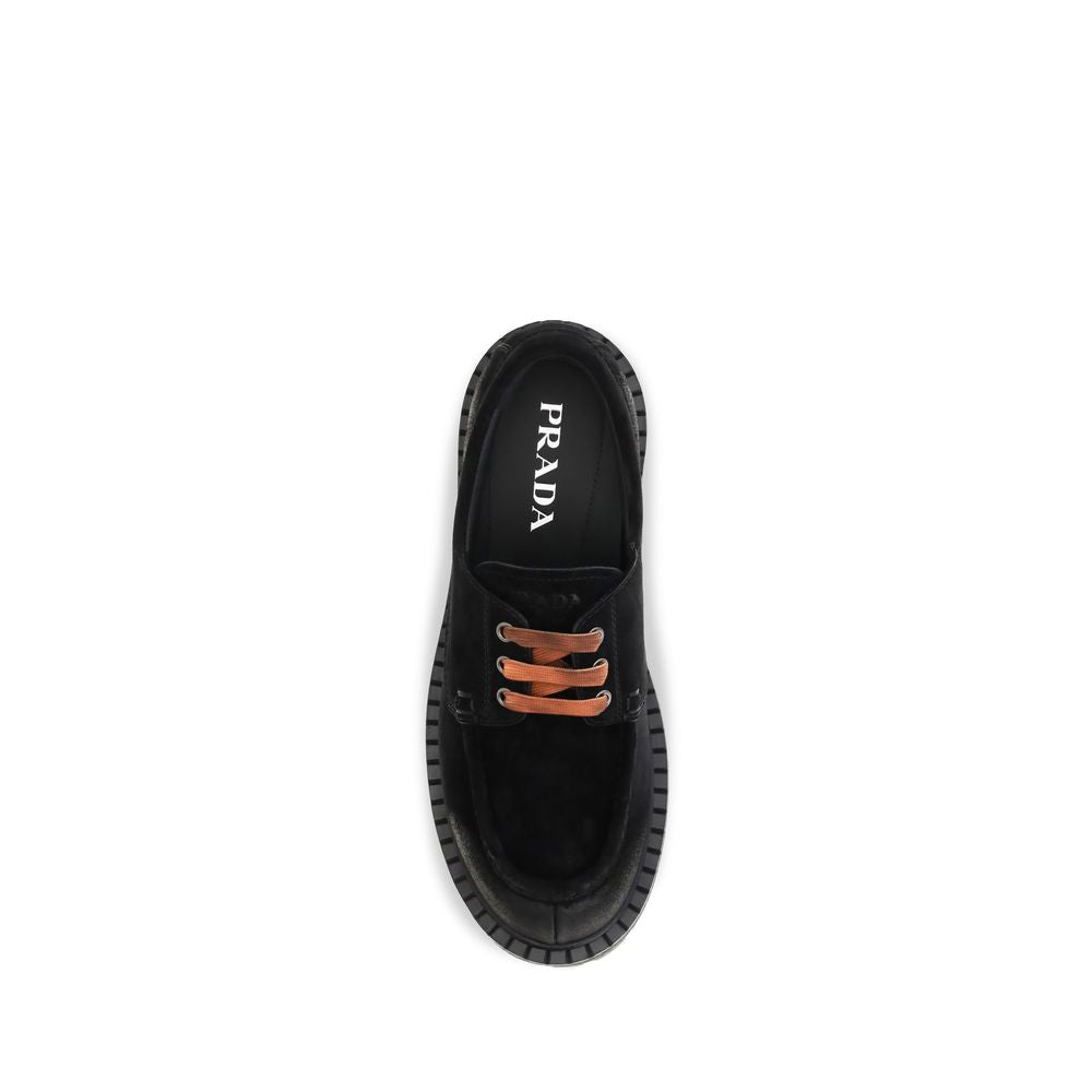 Prada Black Suede Leather Slip-On Loafers - Timeless Elegance