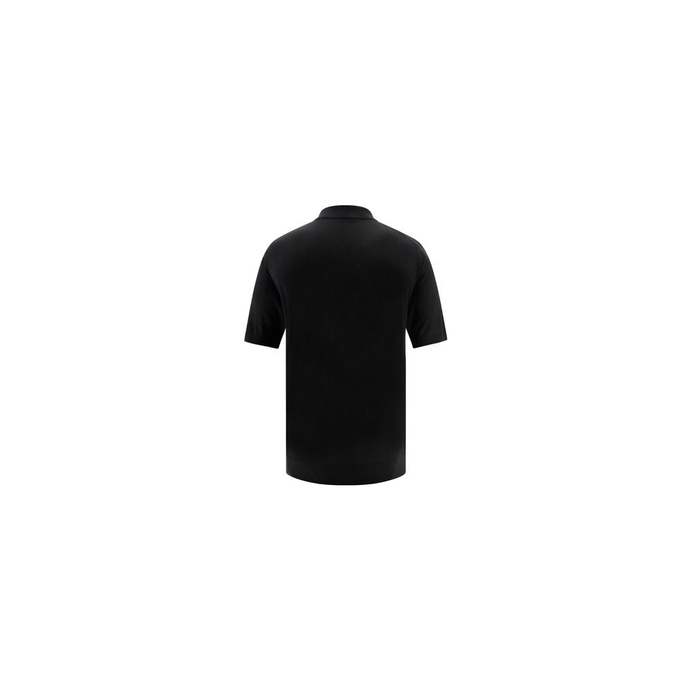 Prada Black Wool Oves Aries Polo Shirt - Timeless Luxury Elegance