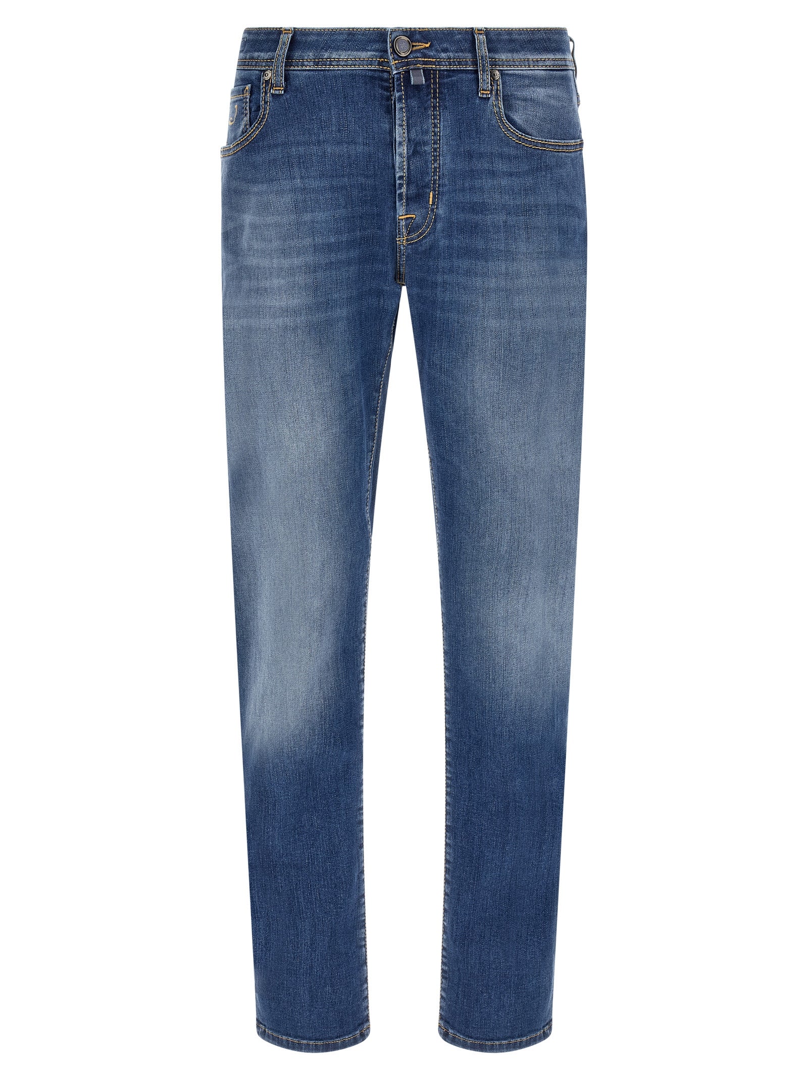 Discover the exquisite Jacob Cohen Blue Cotton Straight-Leg Jeans, a perfect blend of tailored elegance and timeless charm, crafted for the discerning individual.