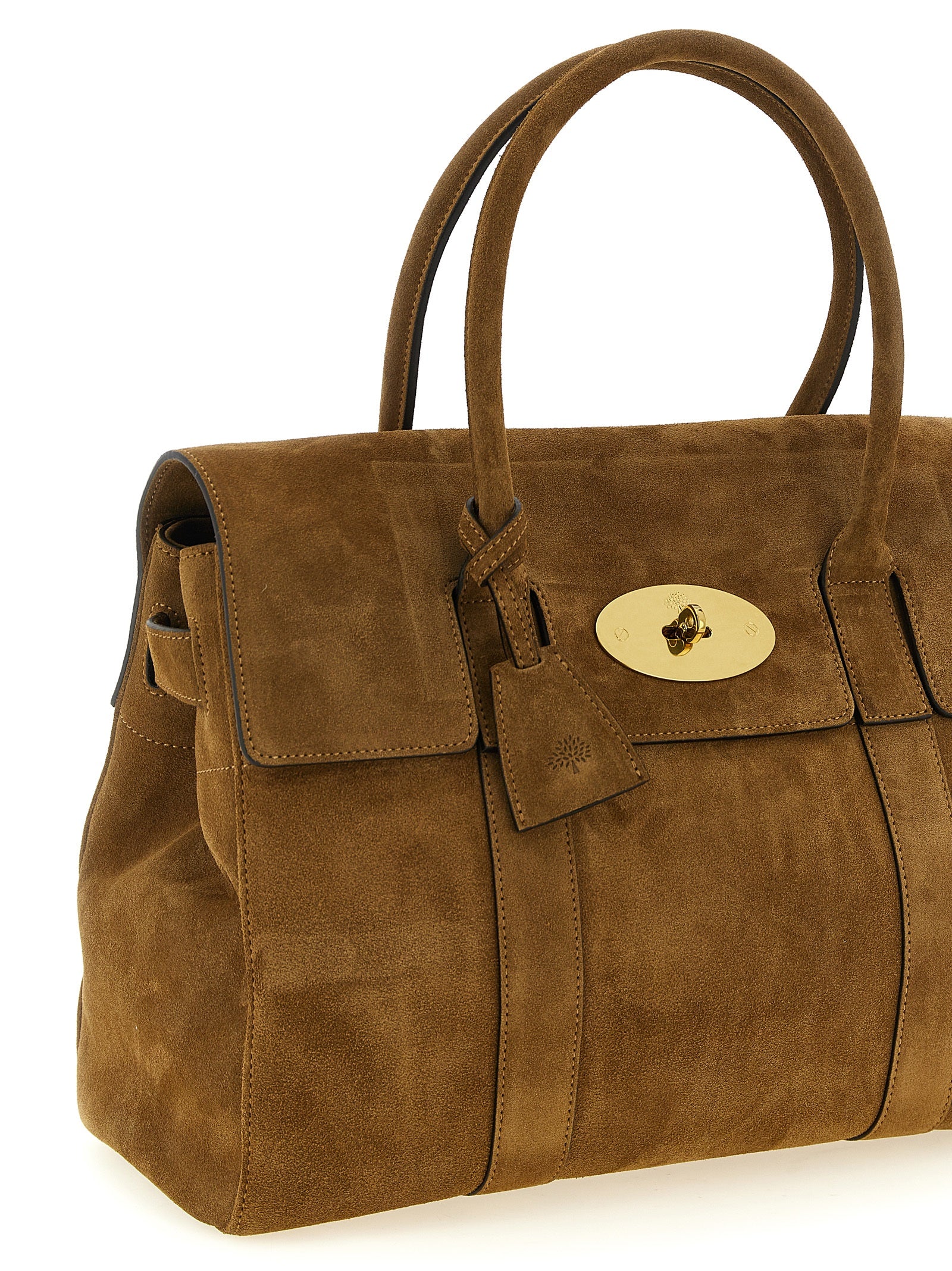 Indulge in the opulence of the Mulberry Bayswater Handbag, crafted from exquisite calfskin leather, a timeless piece that elevates any sophisticated wardrobe.