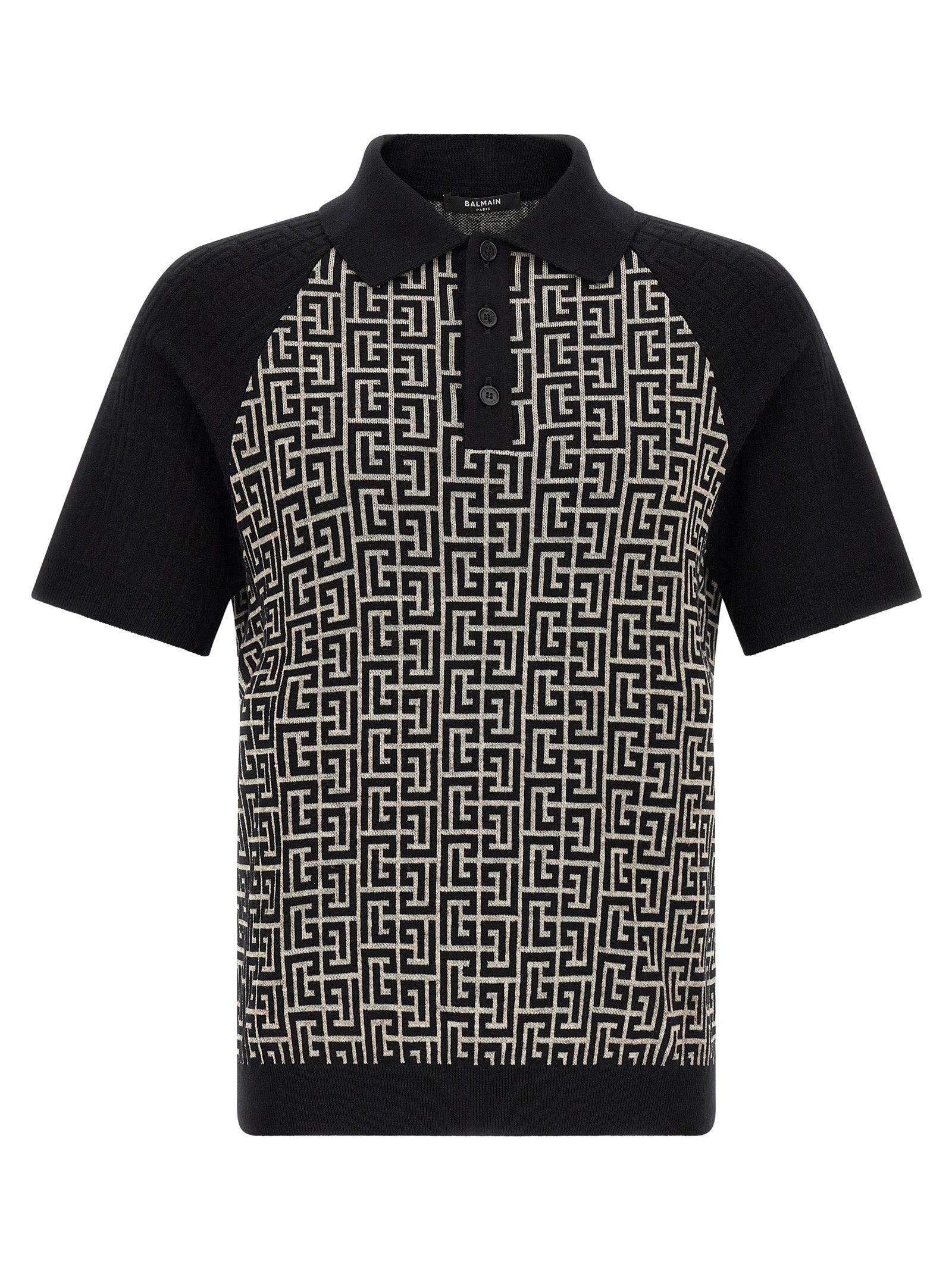 Elevate your wardrobe with the Balmain Bicolor Cotton Polo Shirt, a luxurious blend of cotton and linen that embodies sophistication and modern elegance.