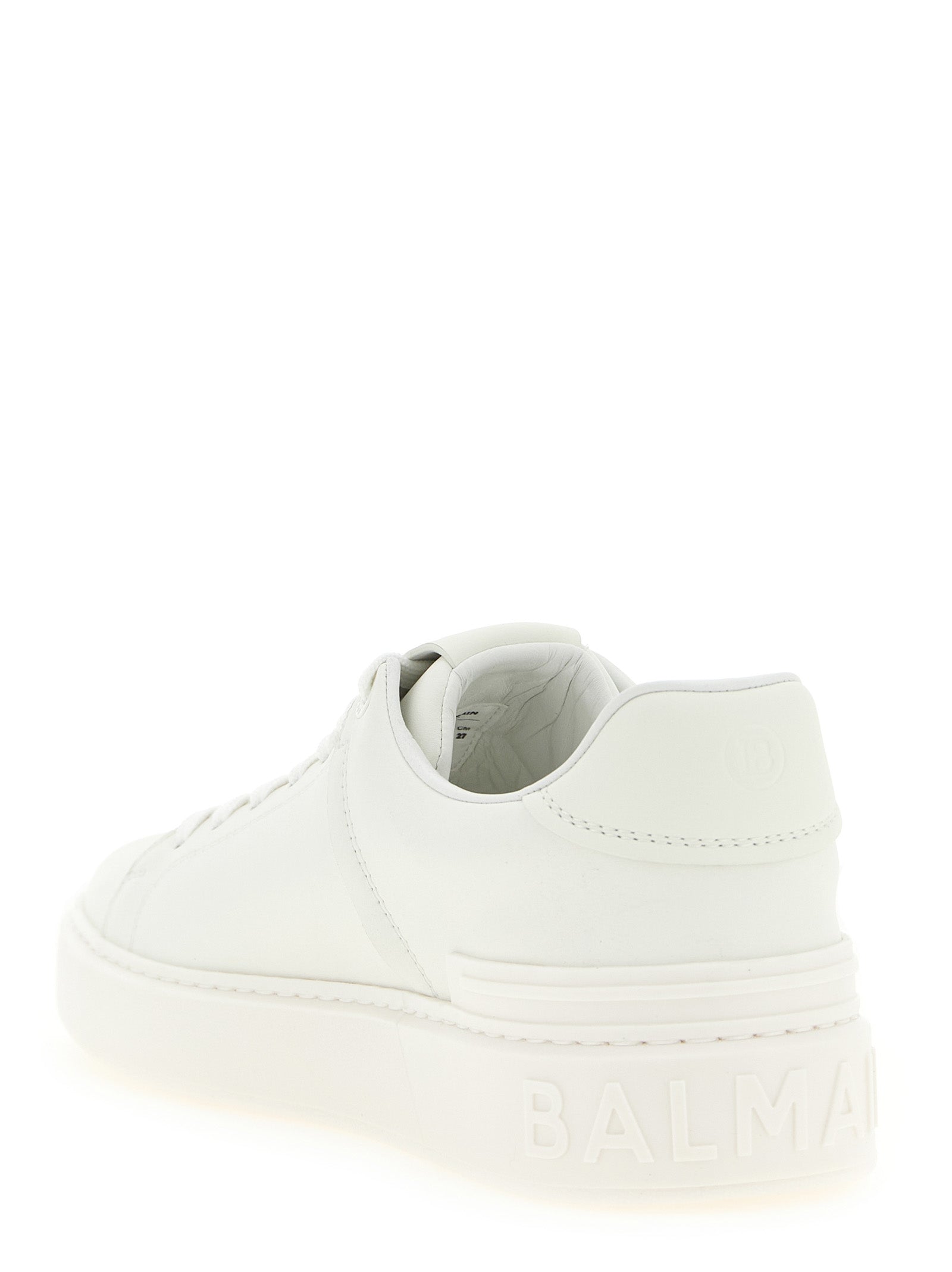 Elevate your style with Balmain's White Calfskin Low Top Sneakers, a fusion of elegance and bold design, crafted from luxurious calf leather for the discerning individual.