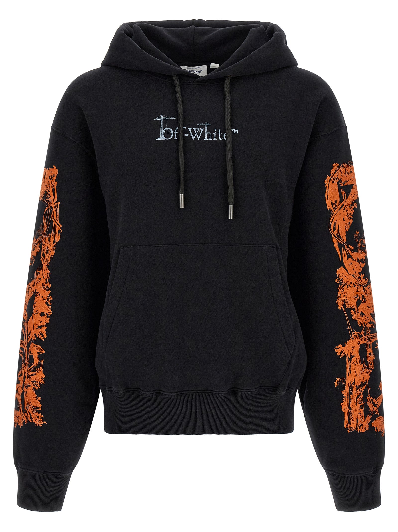 Elevate your wardrobe with the Off-White Black Cotton Sweatshirt, a masterpiece of contemporary streetwear that embodies urban sophistication and unparalleled comfort.