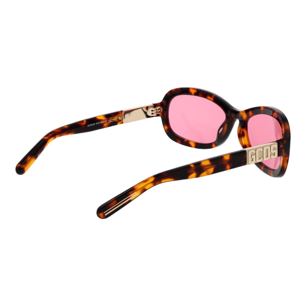 Indulge in the elegance of GCDS Brown Acetate Sunglasses, where superior craftsmanship meets timeless style, offering 100% UV protection for the discerning individual.