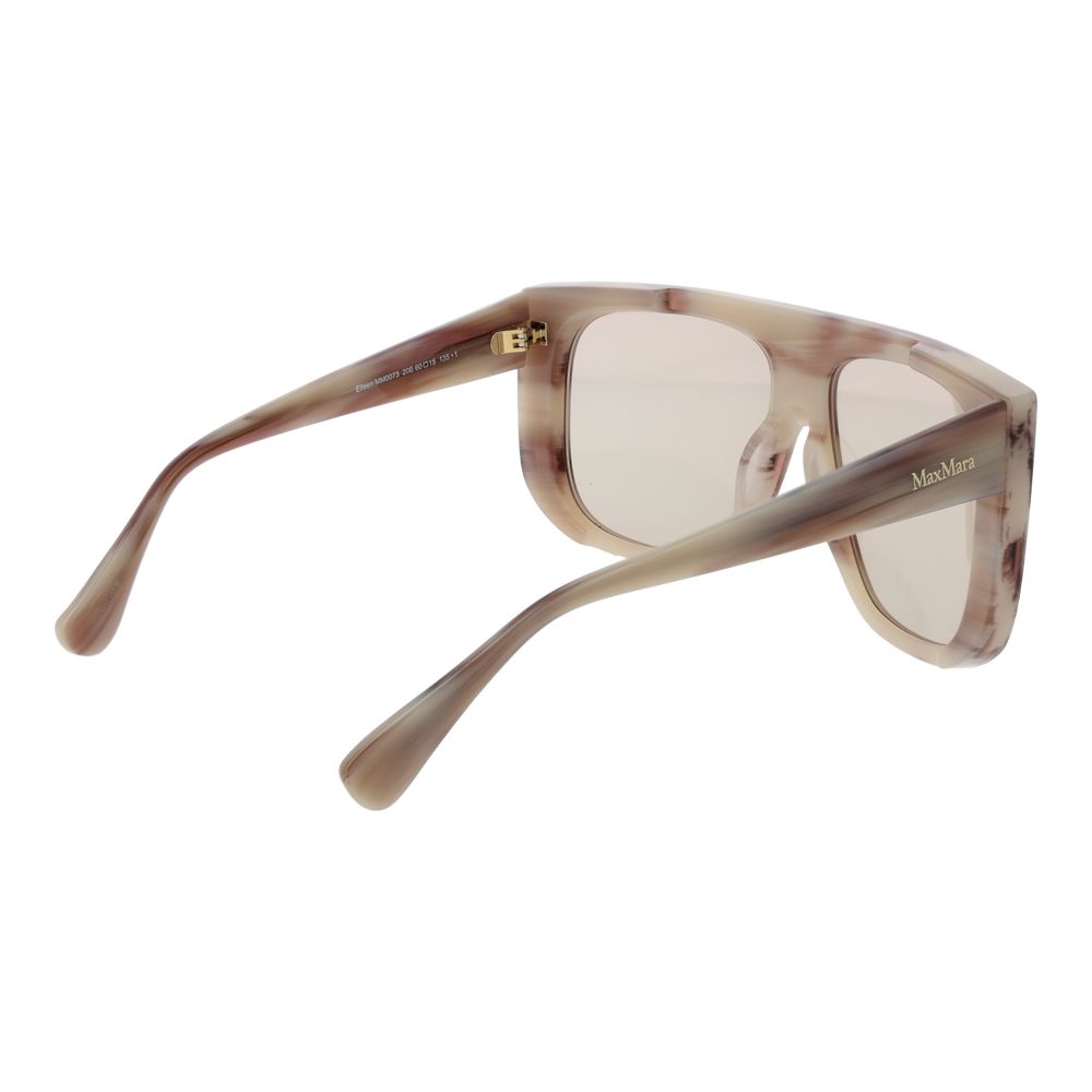 Indulge in the exquisite elegance of Max Mara Cream Acetate Sunglasses, crafted for timeless allure and sophistication, elevating your style with luxurious comfort.