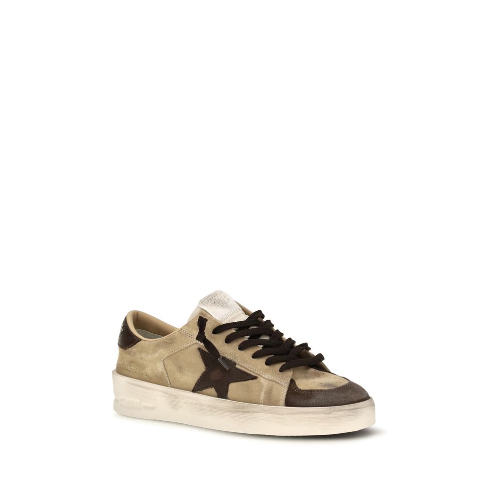 Golden Goose Beige Calf Leather Sneakers - Timeless Luxury Style