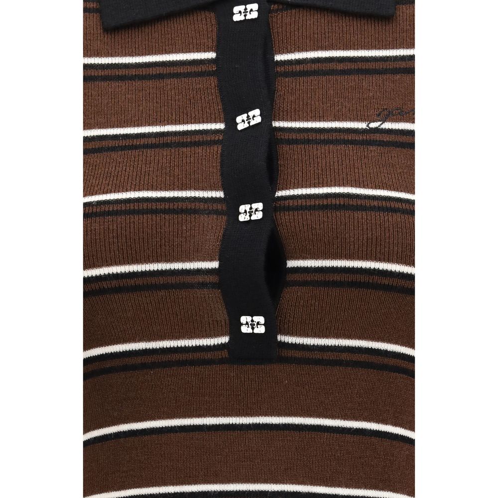 Ganni Striped Wool Polo Dress - Timeless Luxury for the Discerning