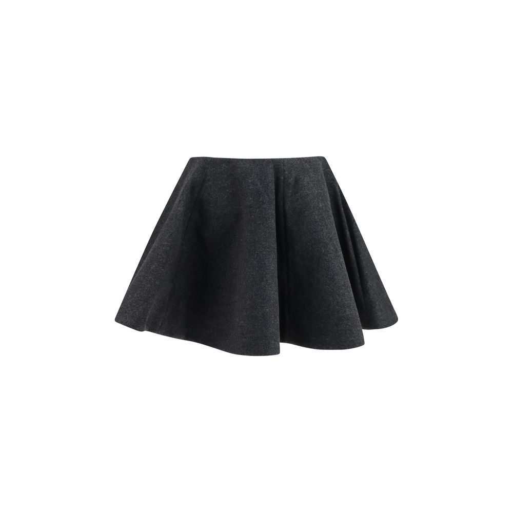 Ganni Gray Wool Midi Skirt - Effortless Elegance Redefined