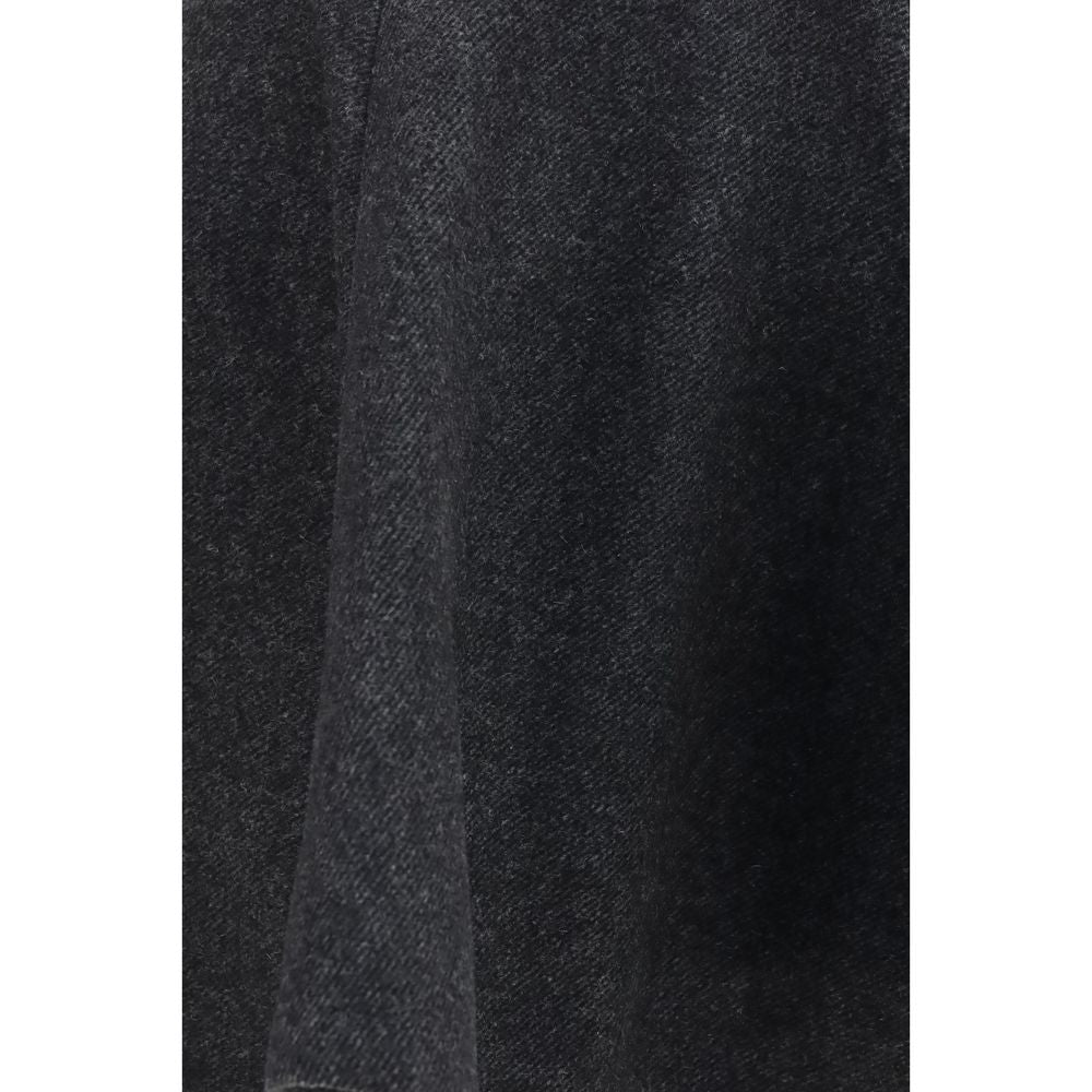 Ganni Gray Wool Midi Skirt - Effortless Elegance Redefined