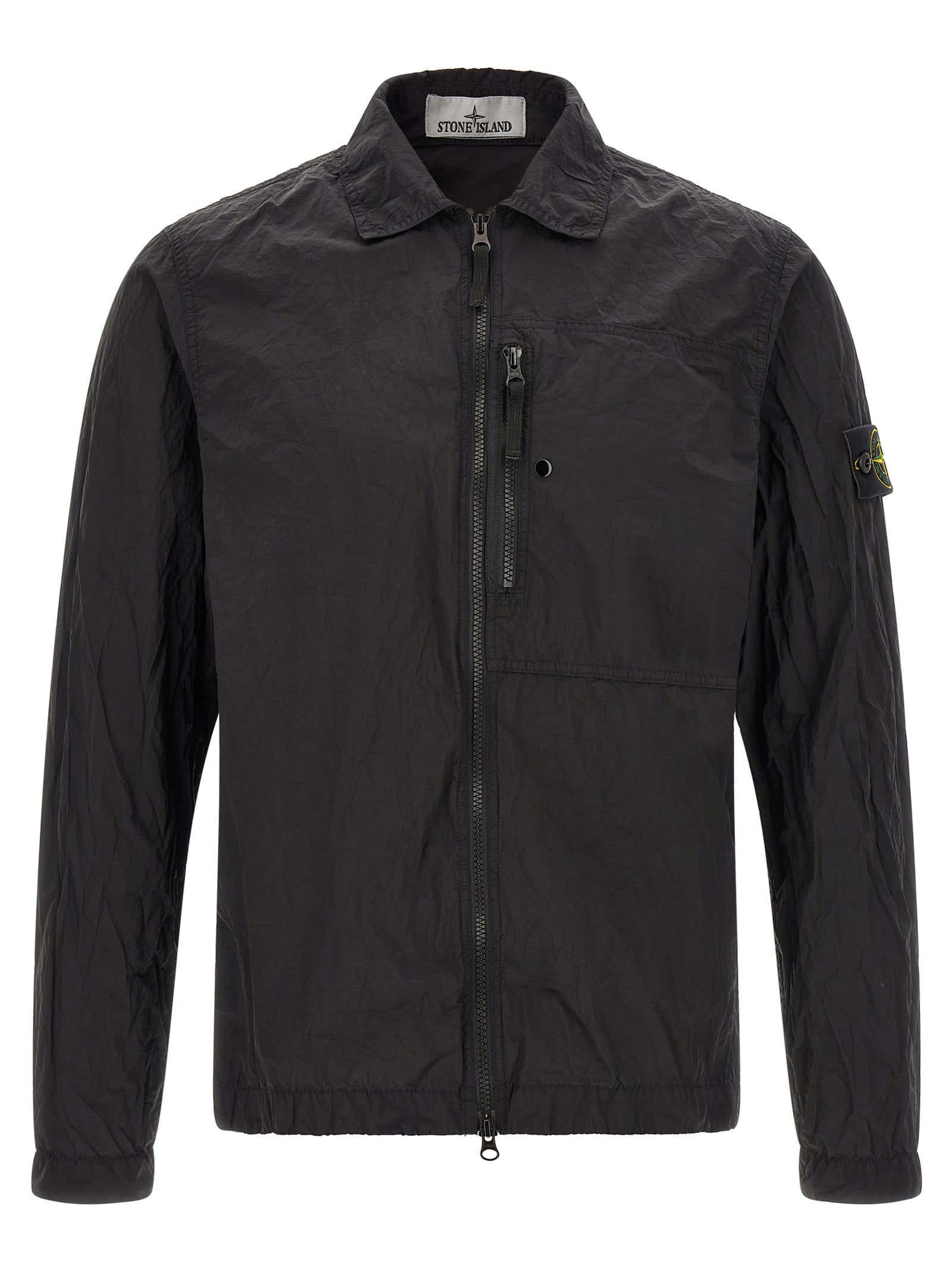 Discover the Stone Island Black Polyamide Blouse, a sustainable luxury overshirt crafted from ECONYL® yarn, merging elegance with eco-conscious innovation.