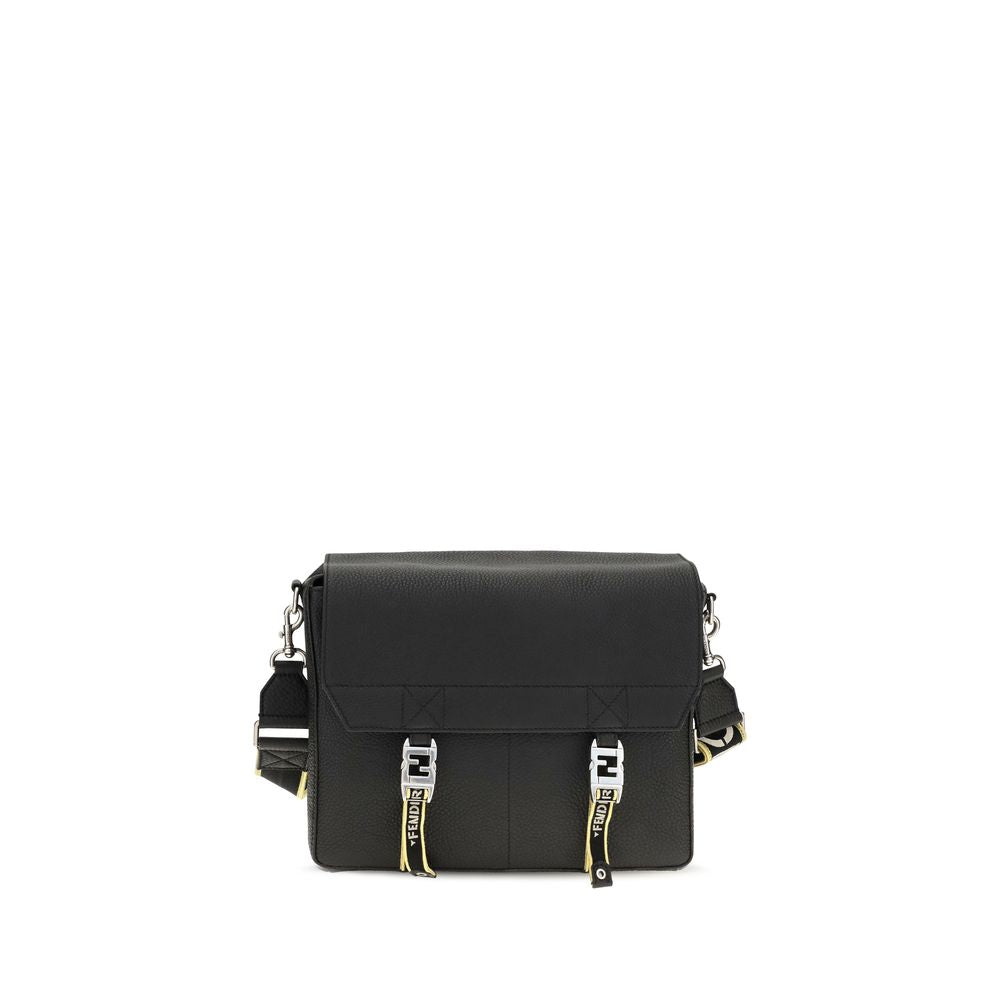 Fendi Black Calf Leather Bos Taurus Shoulder Bag - Luxury Redefined
