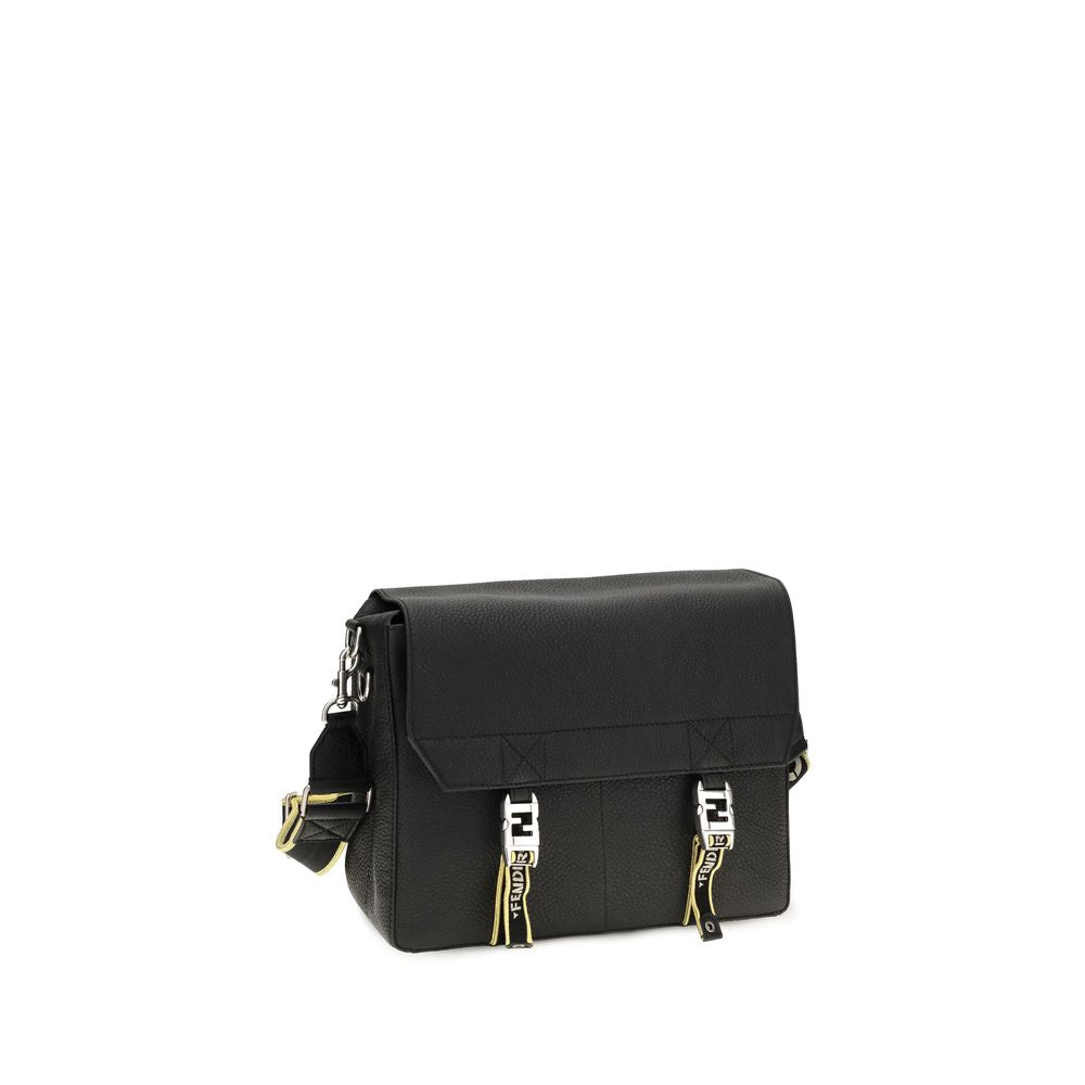 Fendi Black Calf Leather Bos Taurus Shoulder Bag - Luxury Redefined