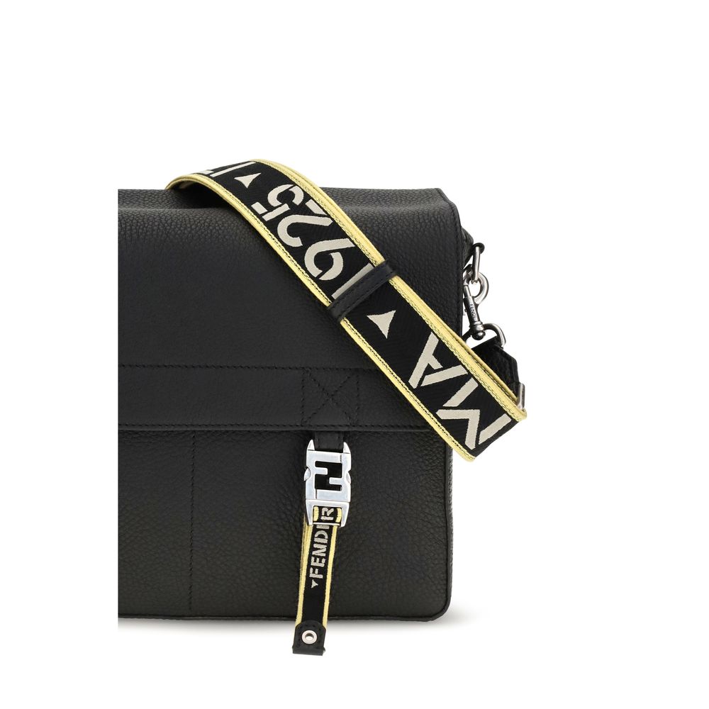 Fendi Black Calf Leather Bos Taurus Shoulder Bag - Luxury Redefined