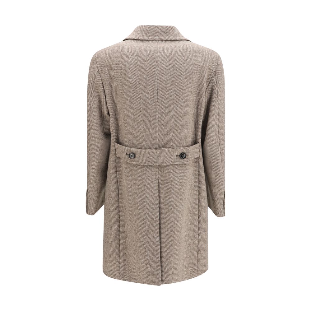 Tagliatore Beige Wool Oves Aries Coat - Timeless Luxury Elegance