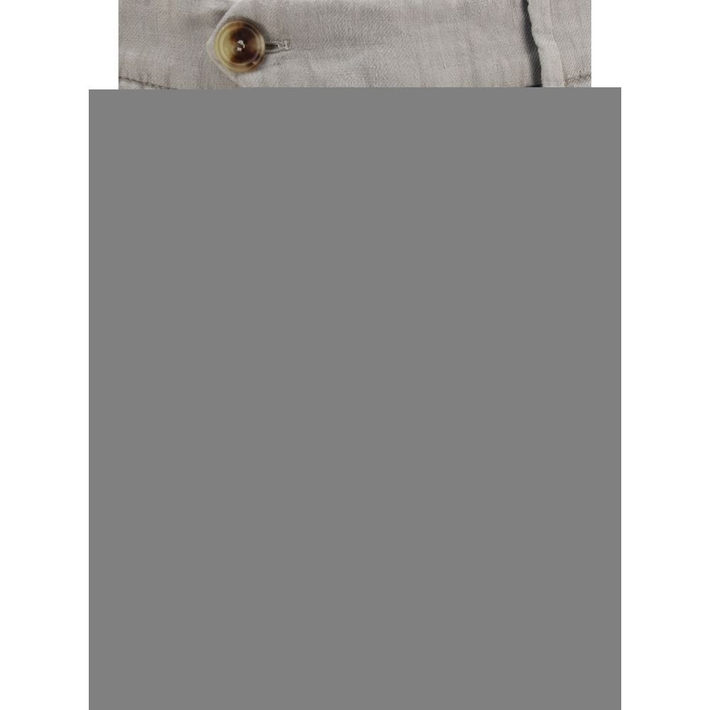 Brunello Cucinelli Gray Linen Casual Pants - Timeless Elegance