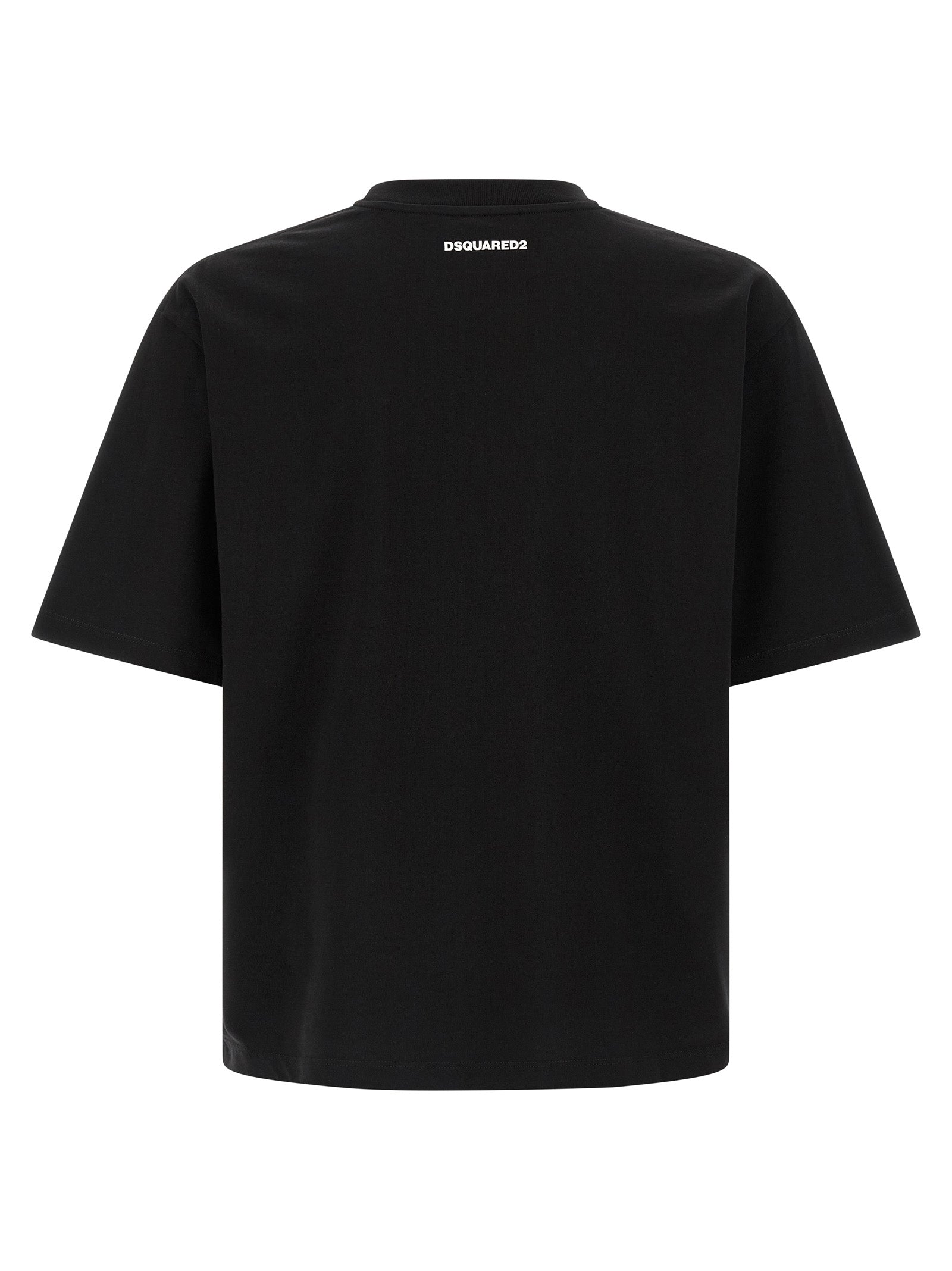 Discover the allure of DSQUARED2's Black Cotton T-Shirt, a luxurious statement piece crafted in Italy, blending bold design with unparalleled comfort for the discerning individual.