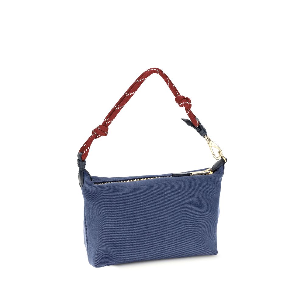 Elevate your style with the Miu Miu Blue Cotton Shoulder Bag, a blend of elegance and functionality, perfect for those who appreciate refined luxury.