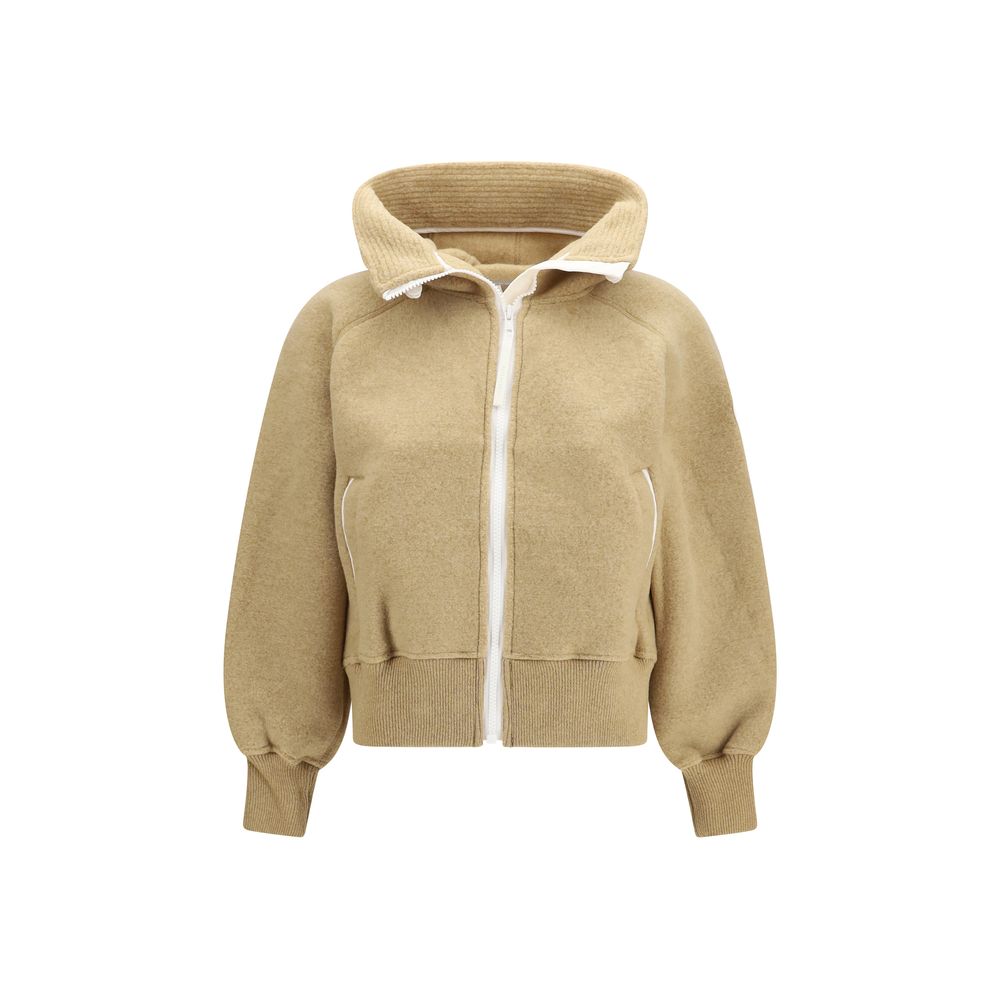 Elevate your style with the Canada Goose Brown Wool Oves Aries Bomber, a masterpiece of sustainable luxury, crafted for warmth and sophistication.