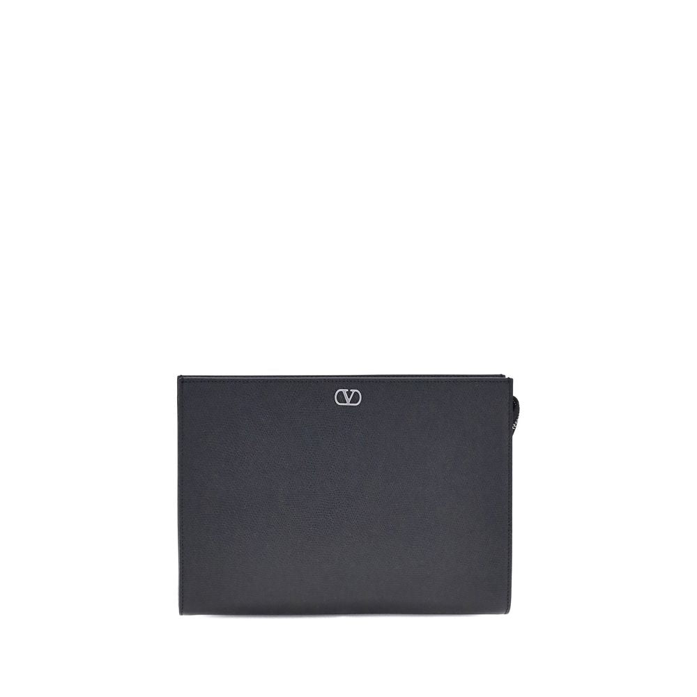 Discover the Valentino Garavani Black Calf Leather Bos Taurus Wallet, a masterpiece of refined craftsmanship and minimalist elegance, perfect for the discerning individual.
