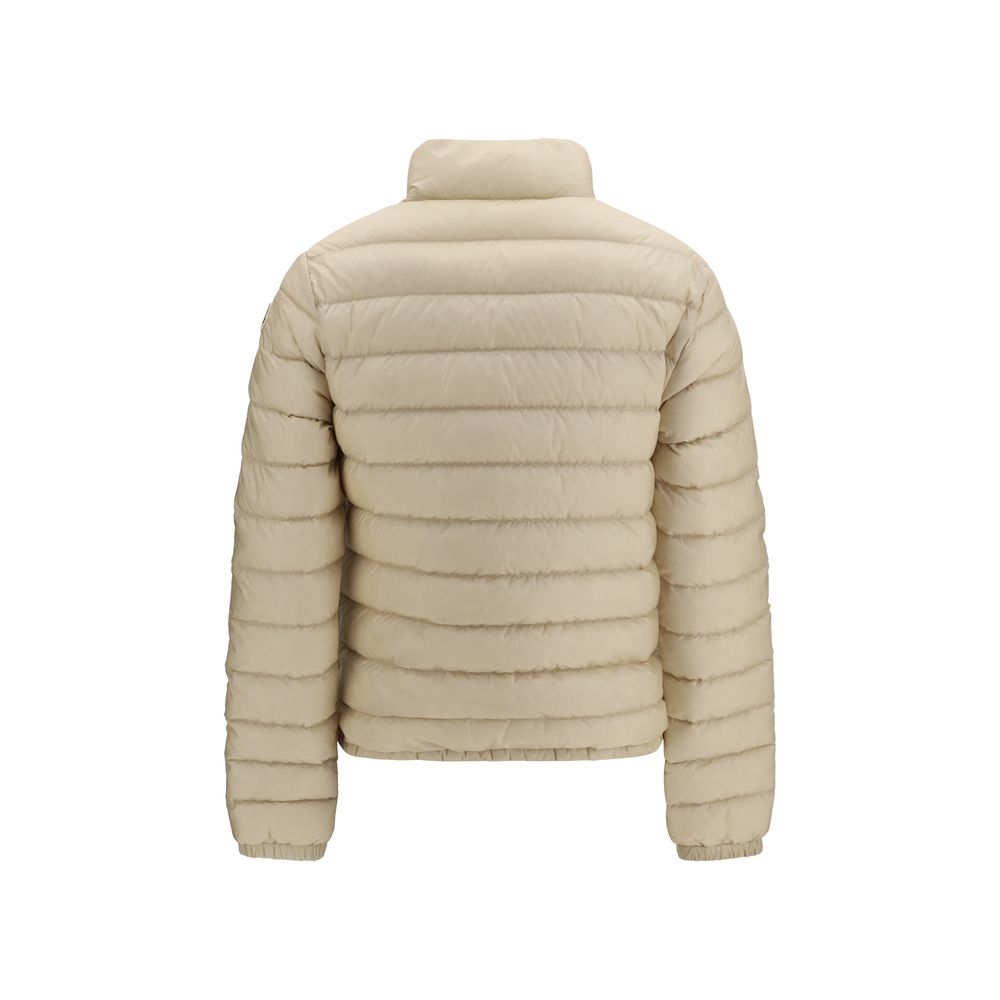 Elevate your wardrobe with the Moncler Beige Polyamide Full-Length Jacket from the AW26 collection, crafted from recycled nylon for sustainable luxury and timeless elegance.