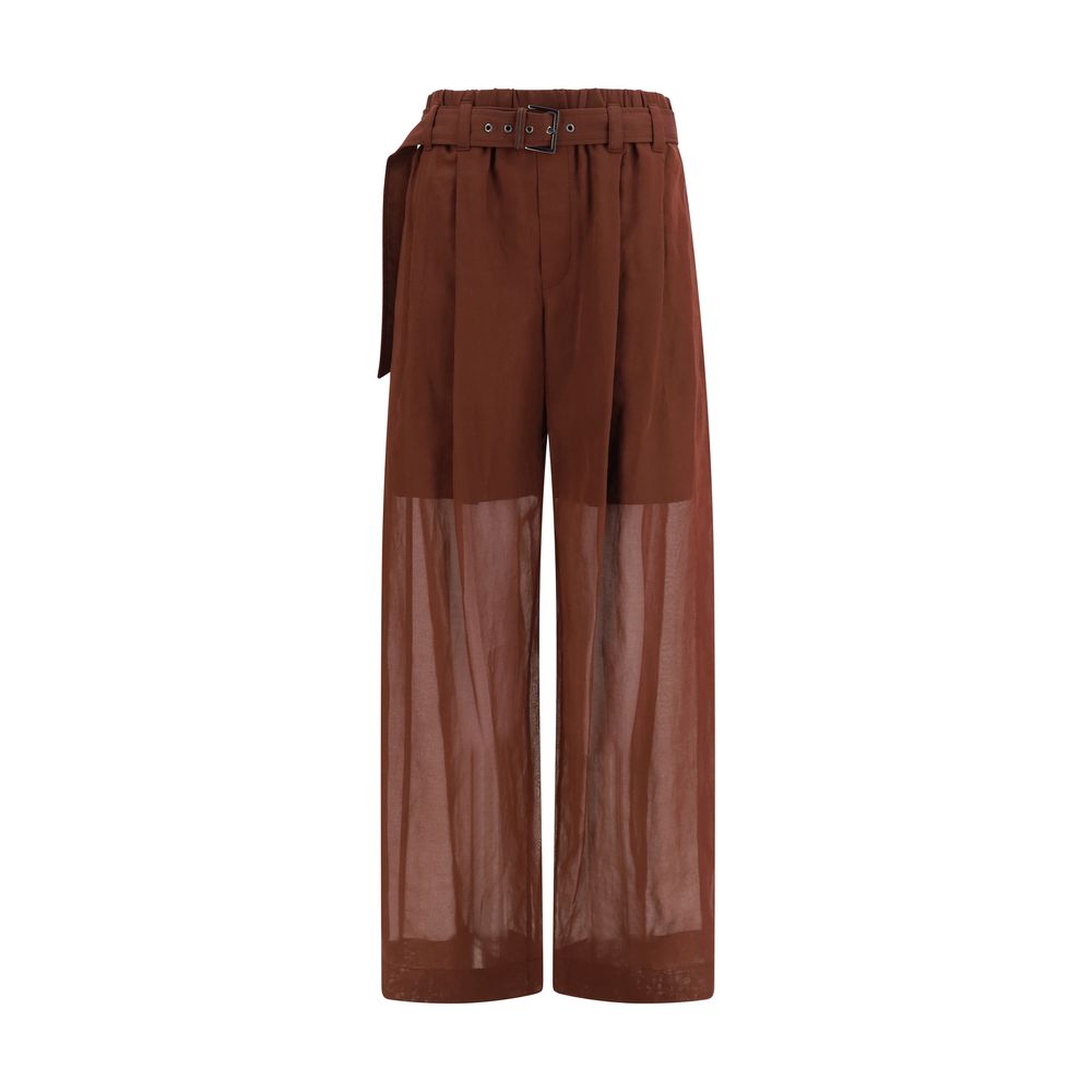 Brunello Cucinelli Brown Cotton Casual Pants - Effortless Elegance