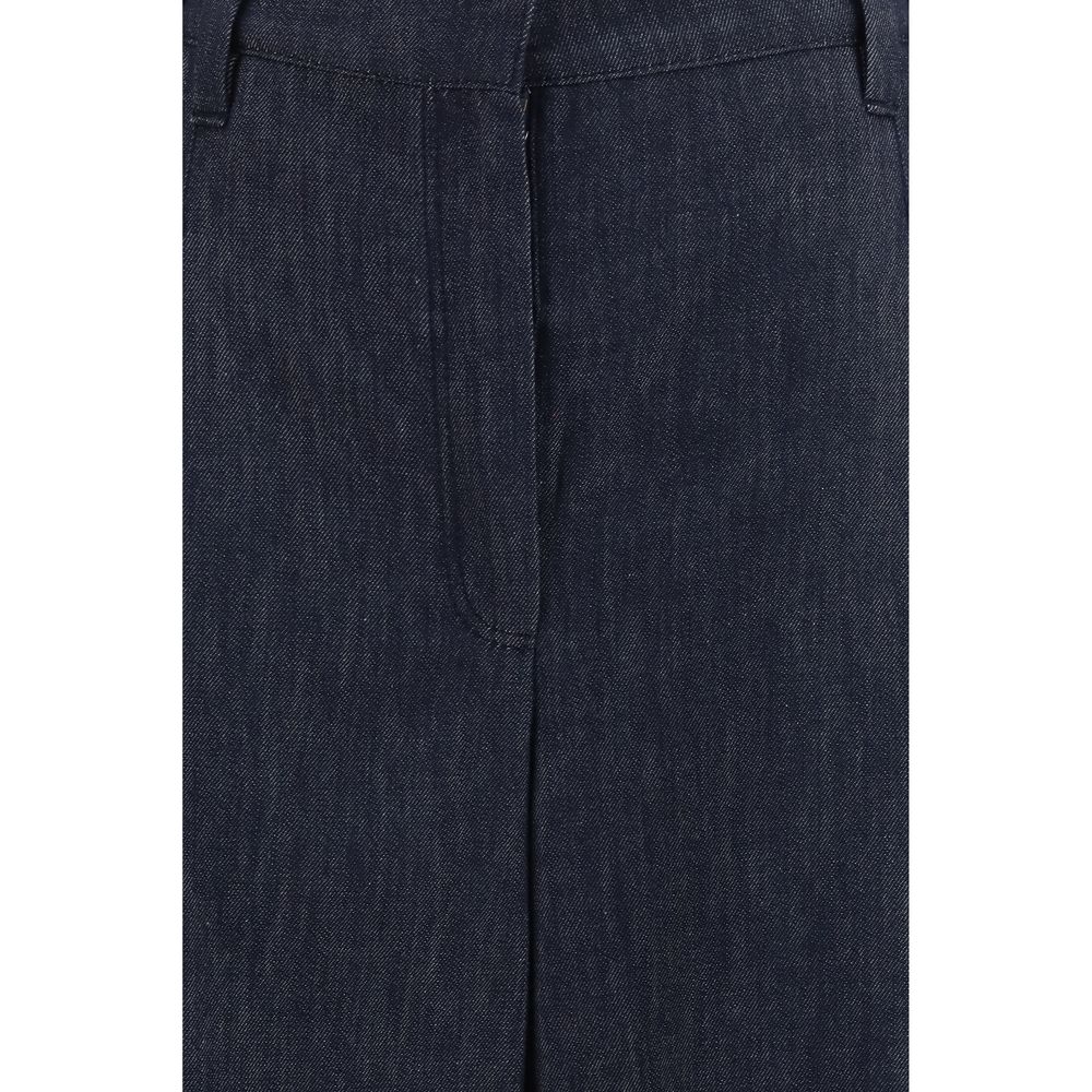 Brunello Cucinelli Denim Wide Pants - Exquisite Cotton Elegance