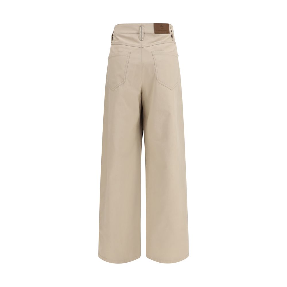 Brunello Cucinelli Beige Cotton Casual Pants - Effortless Luxury